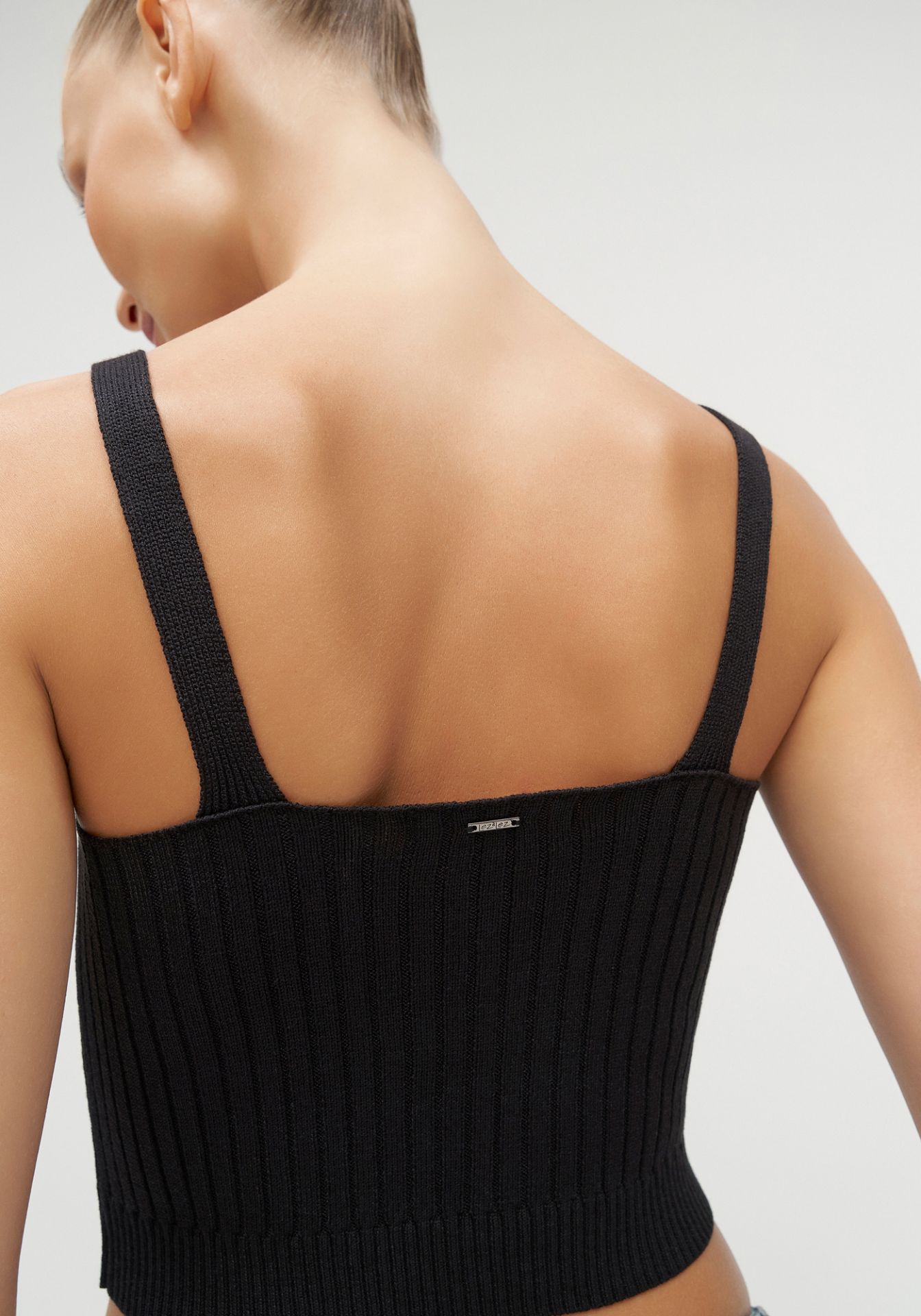 Top Cropped Tricô Mujer