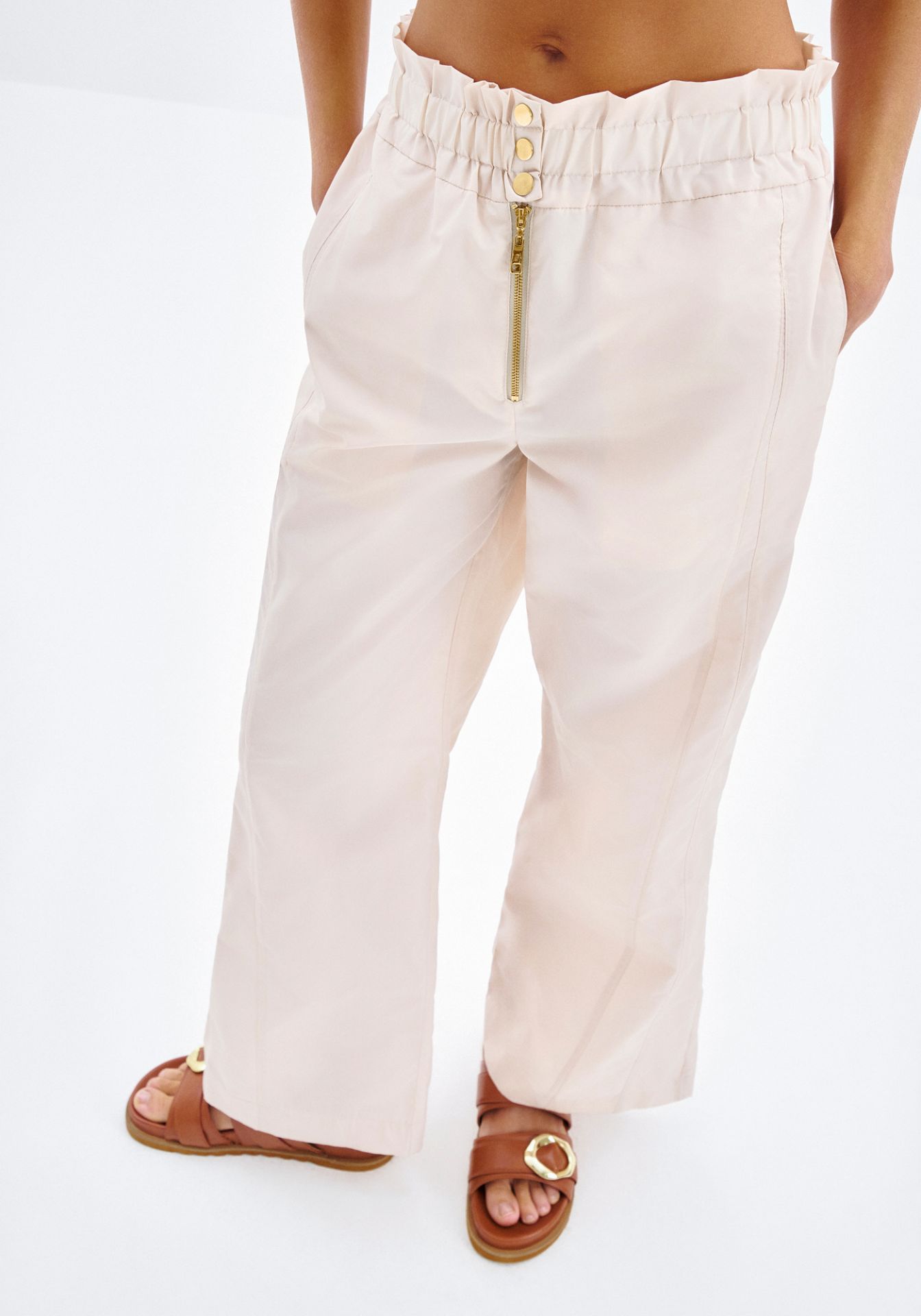 Wide leg pants con cintura elástica – estilo utilitario y cómodo