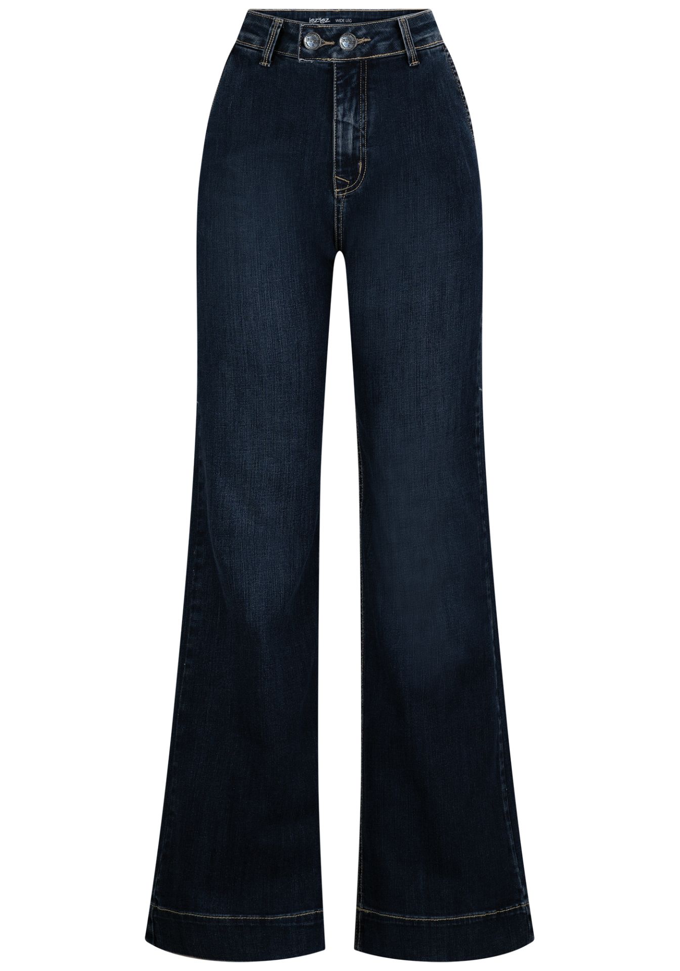 Jeans wide-leg tiro alto Comfort en lavado oscuro