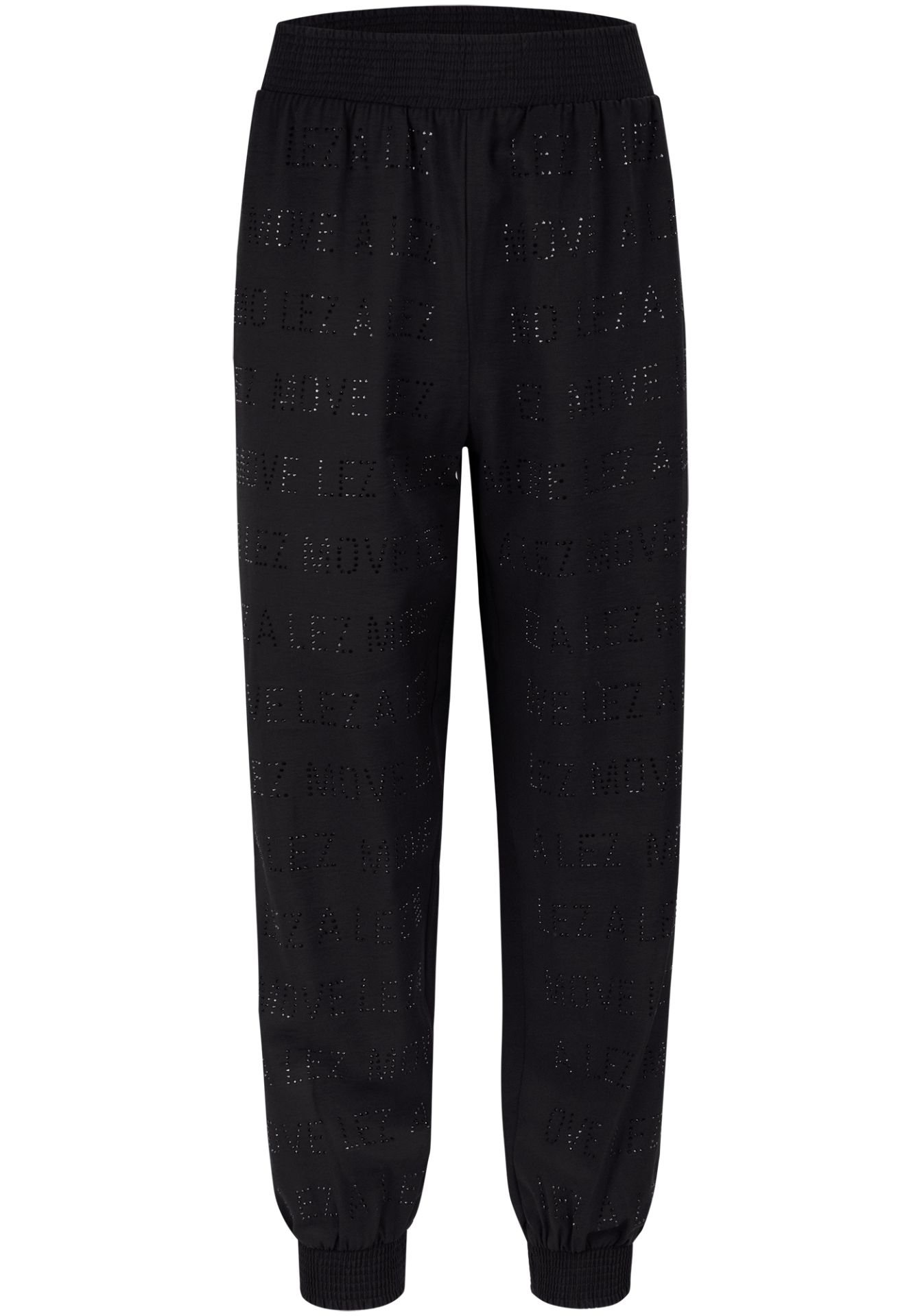 Pantalón jogger mujer de tiro alto con strass