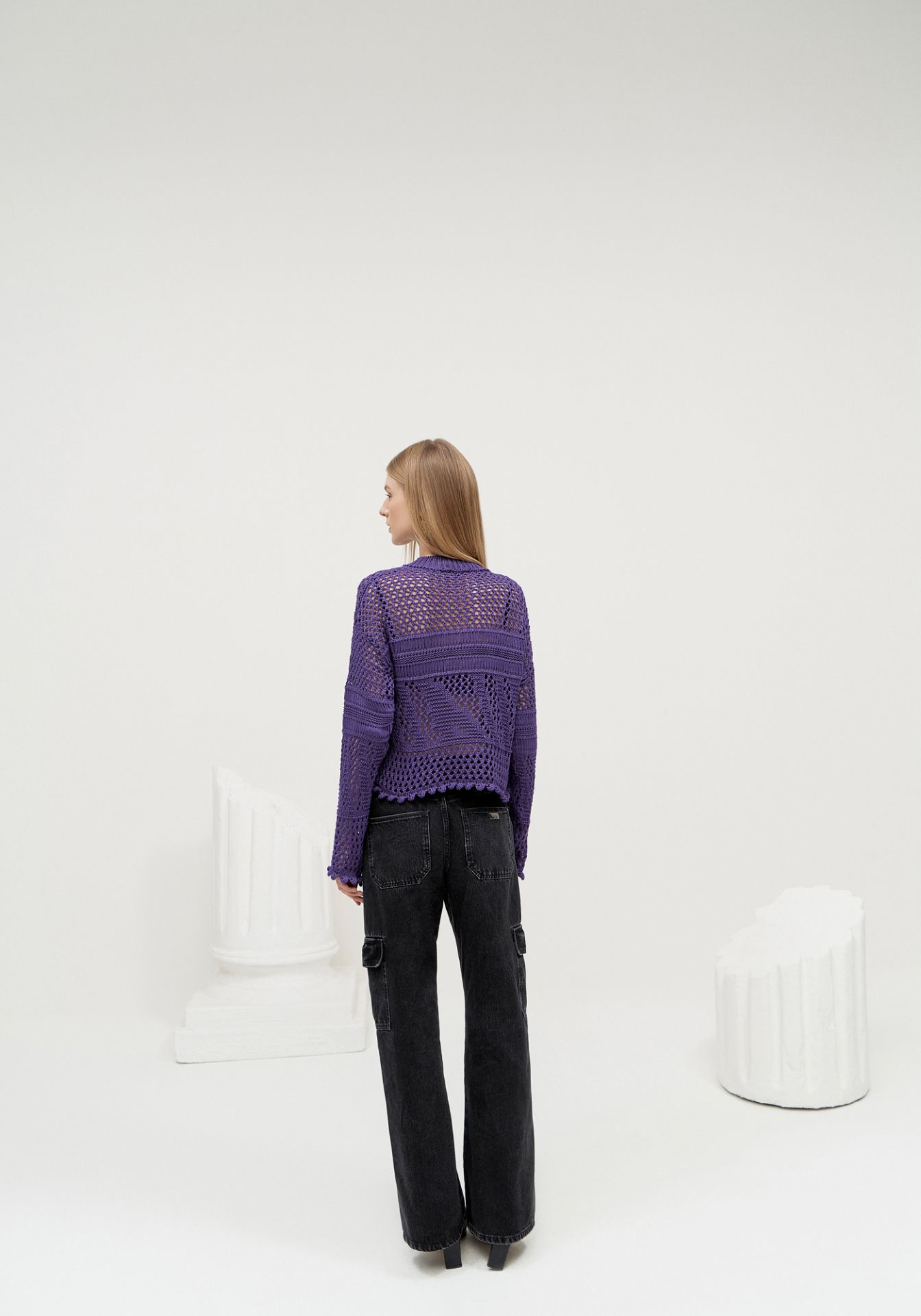 Top Cropped Tricô Mujer