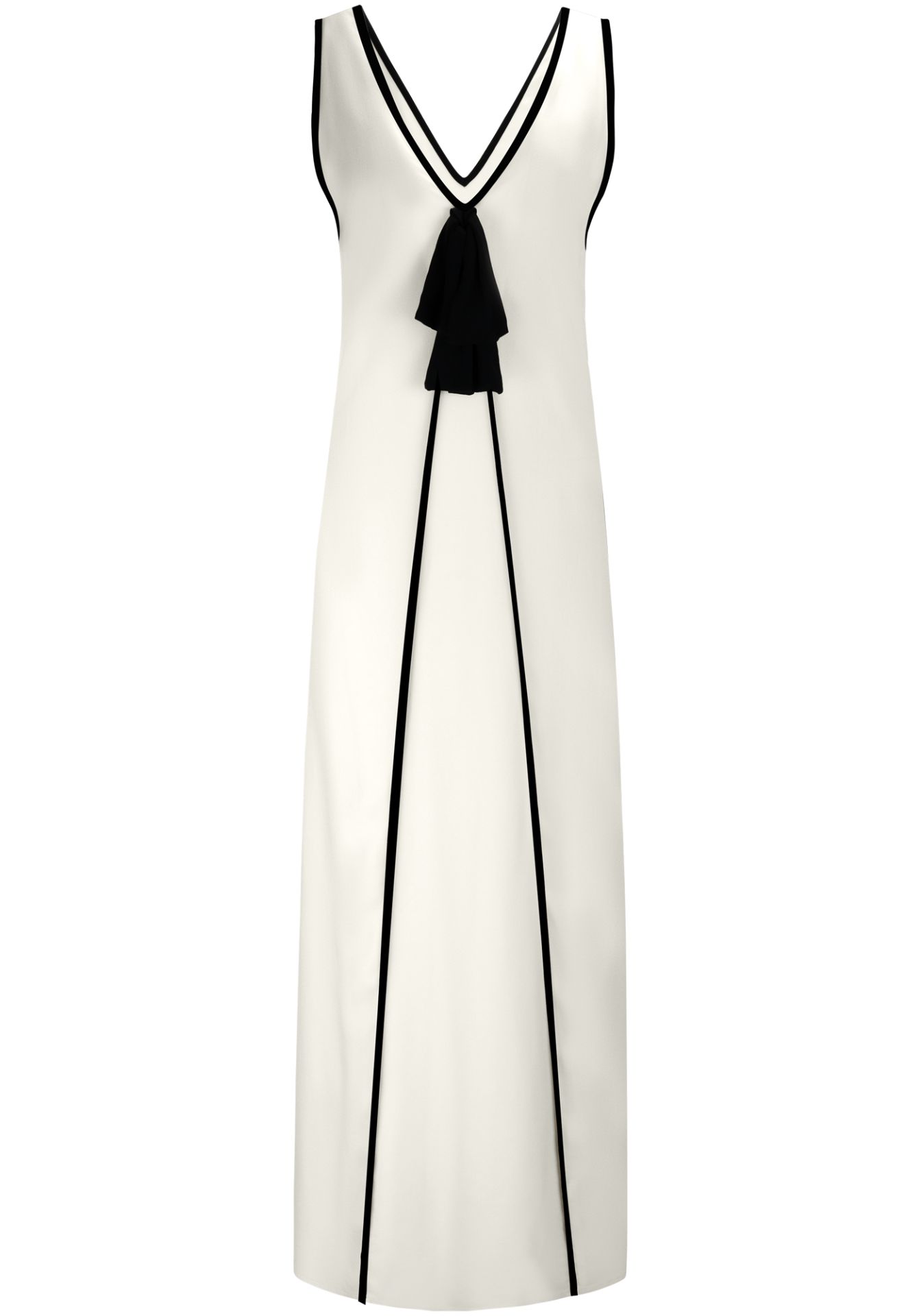 Vestido midi con aberturas laterales y escote halter chic