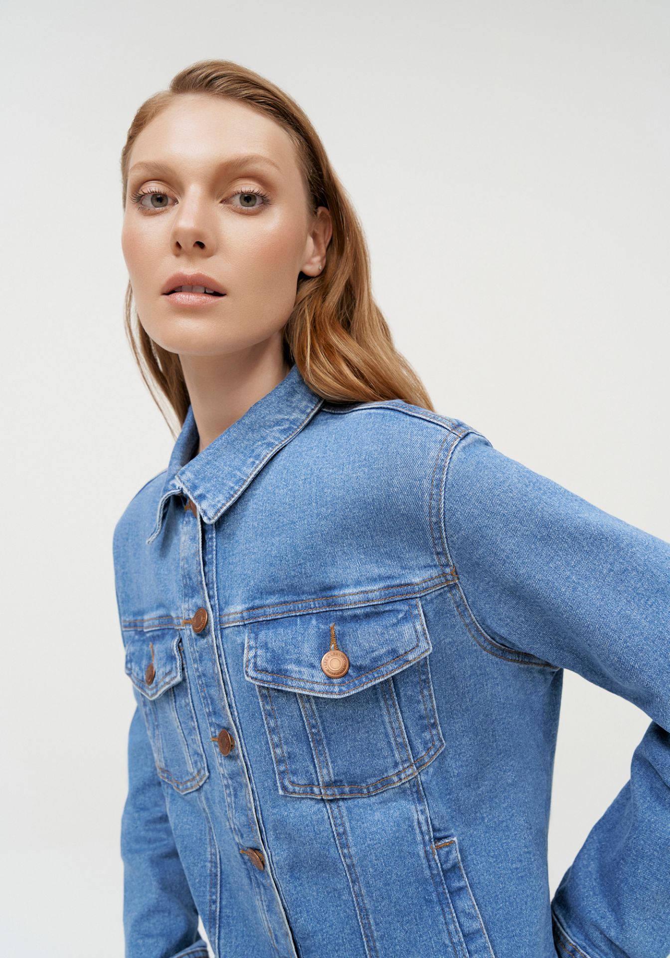 Chaqueta Denim Azul Mujer