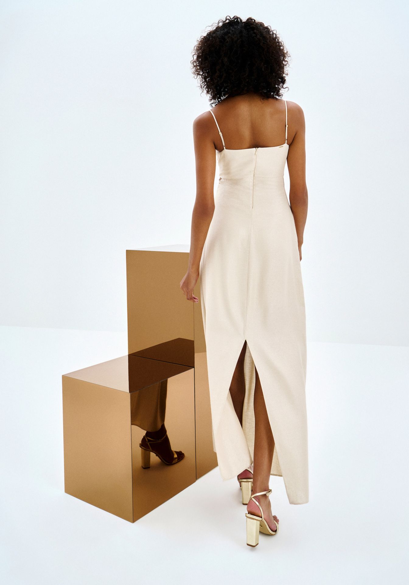 Vestido Largo Mujer | Lez a Lez Escote Recto con Bolsillos