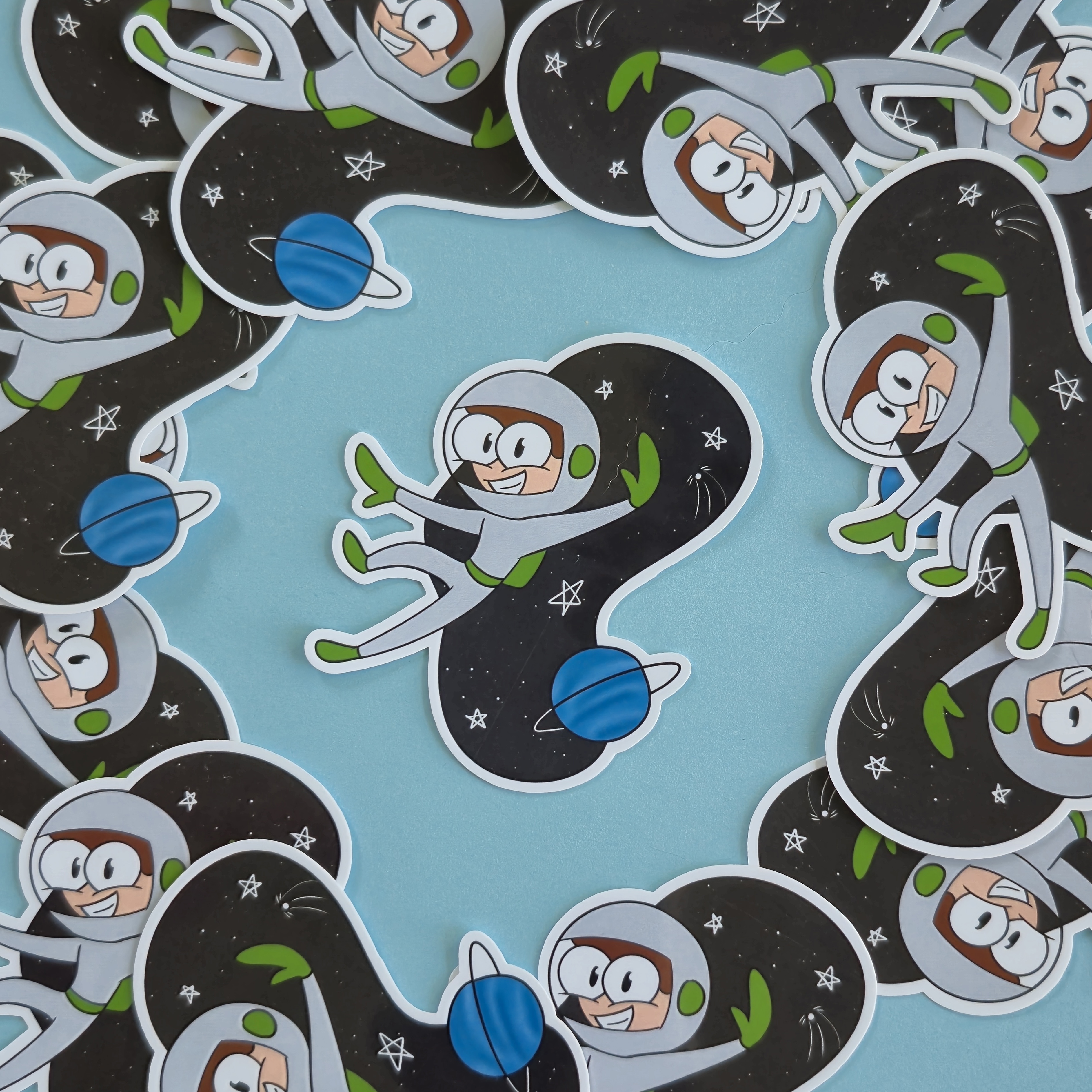 Isaac the Green Astronaut Sticker