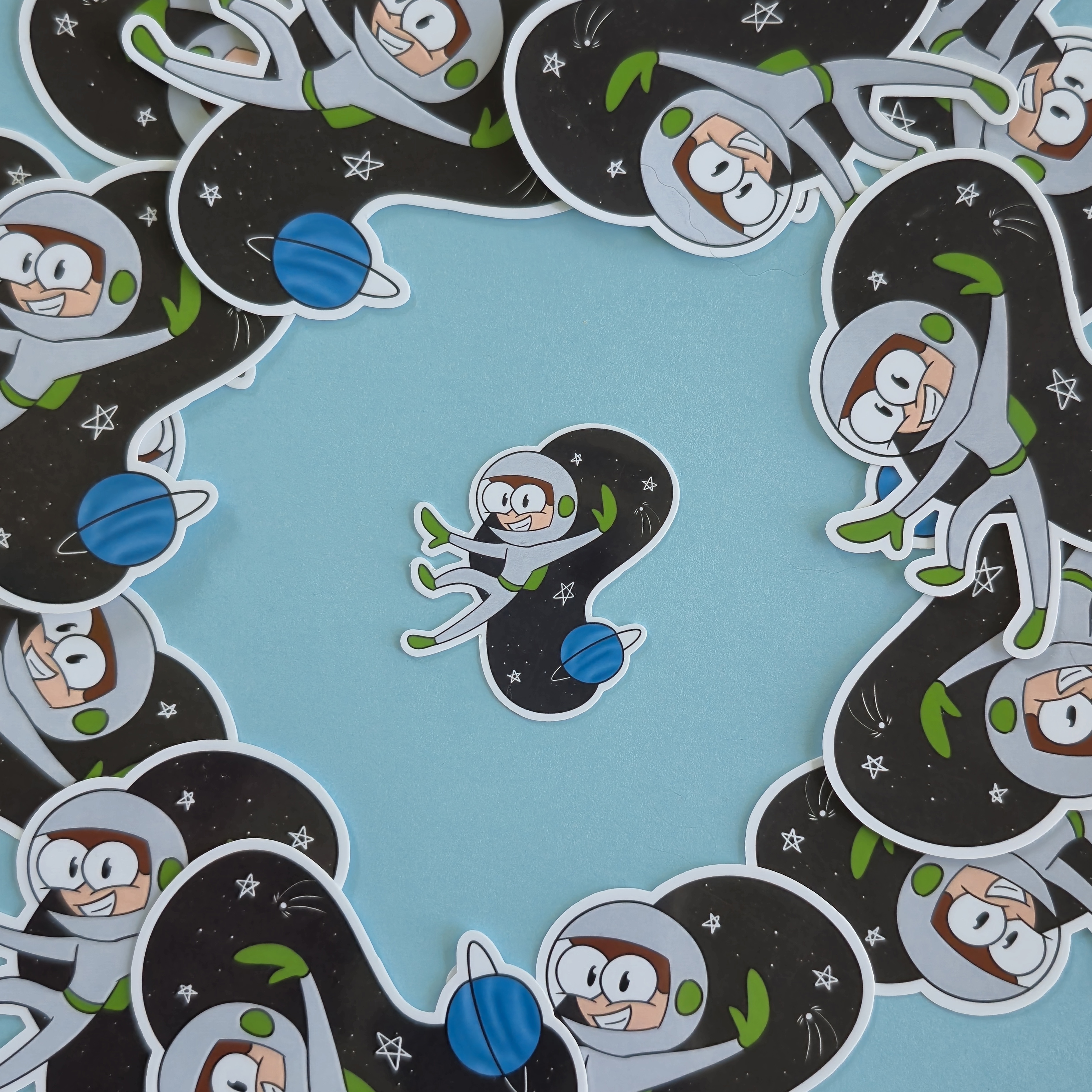 Isaac the Green Astronaut Sticker