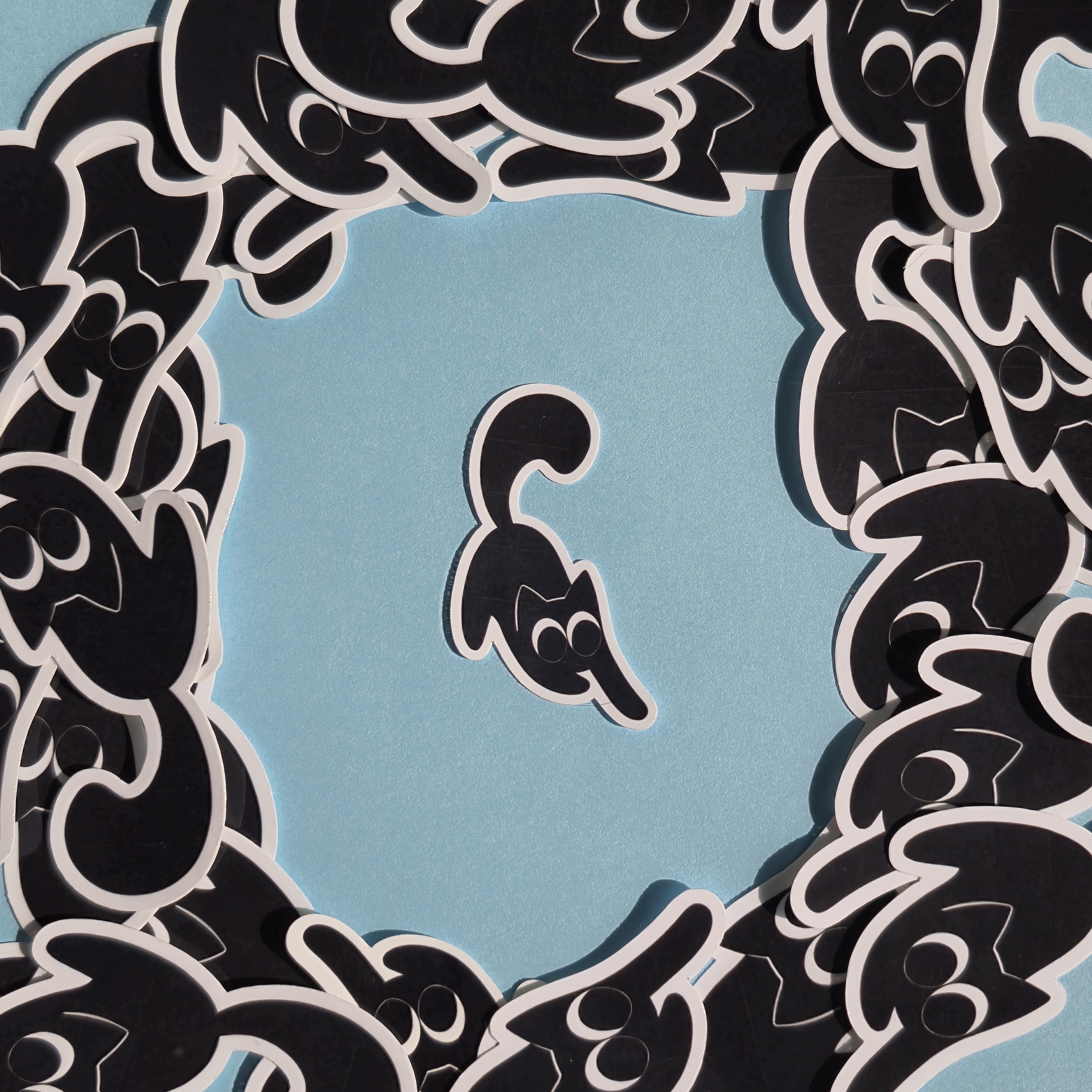 Playful Black Kitty Sticker