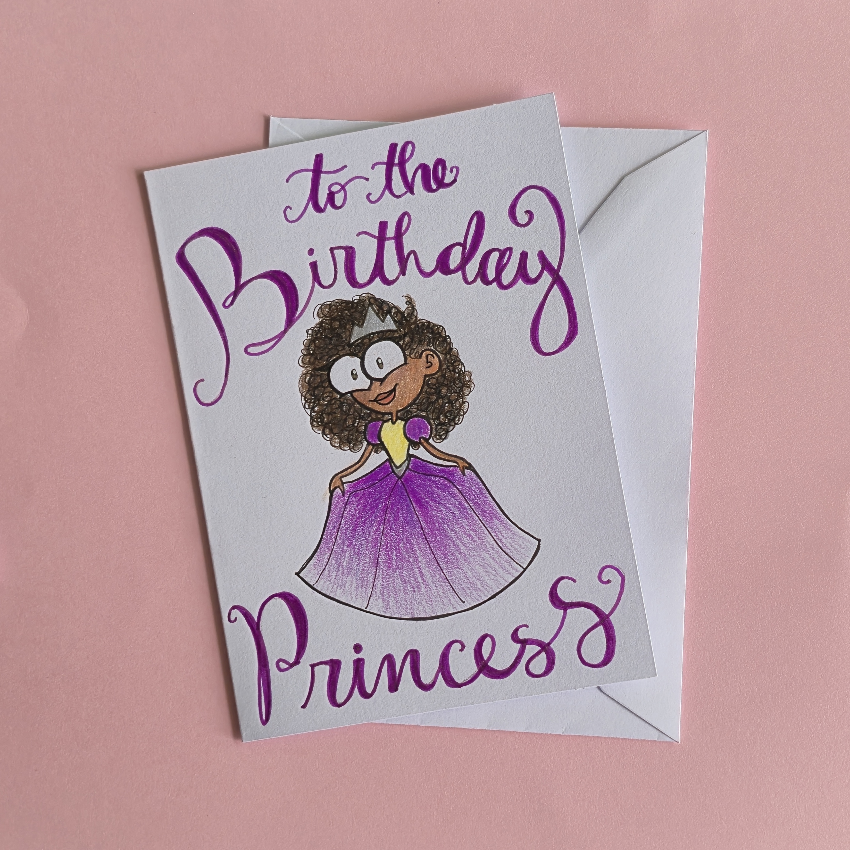 Jasmine the Purple Princess Birthday Card
