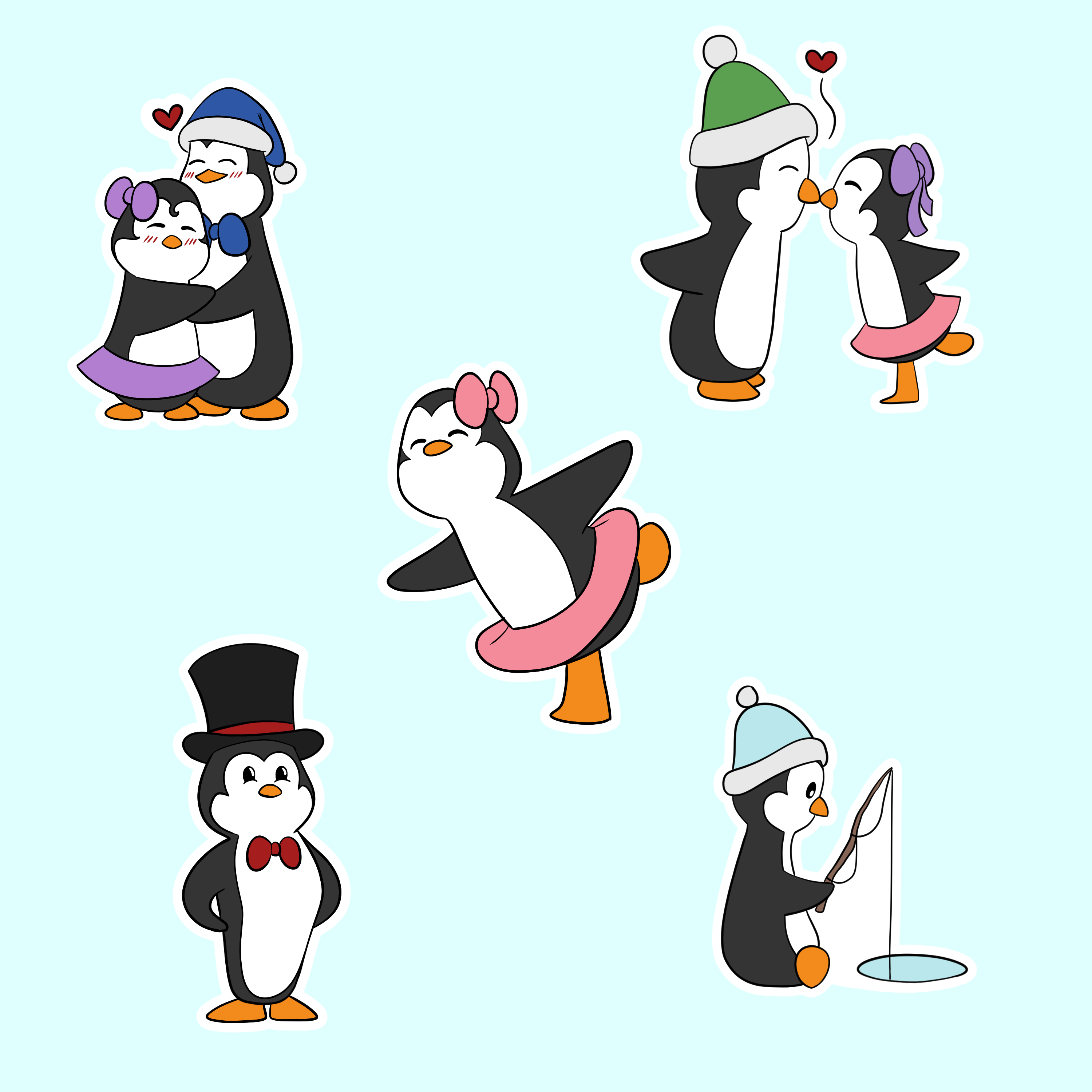 Winter Penguin Sticker Pack