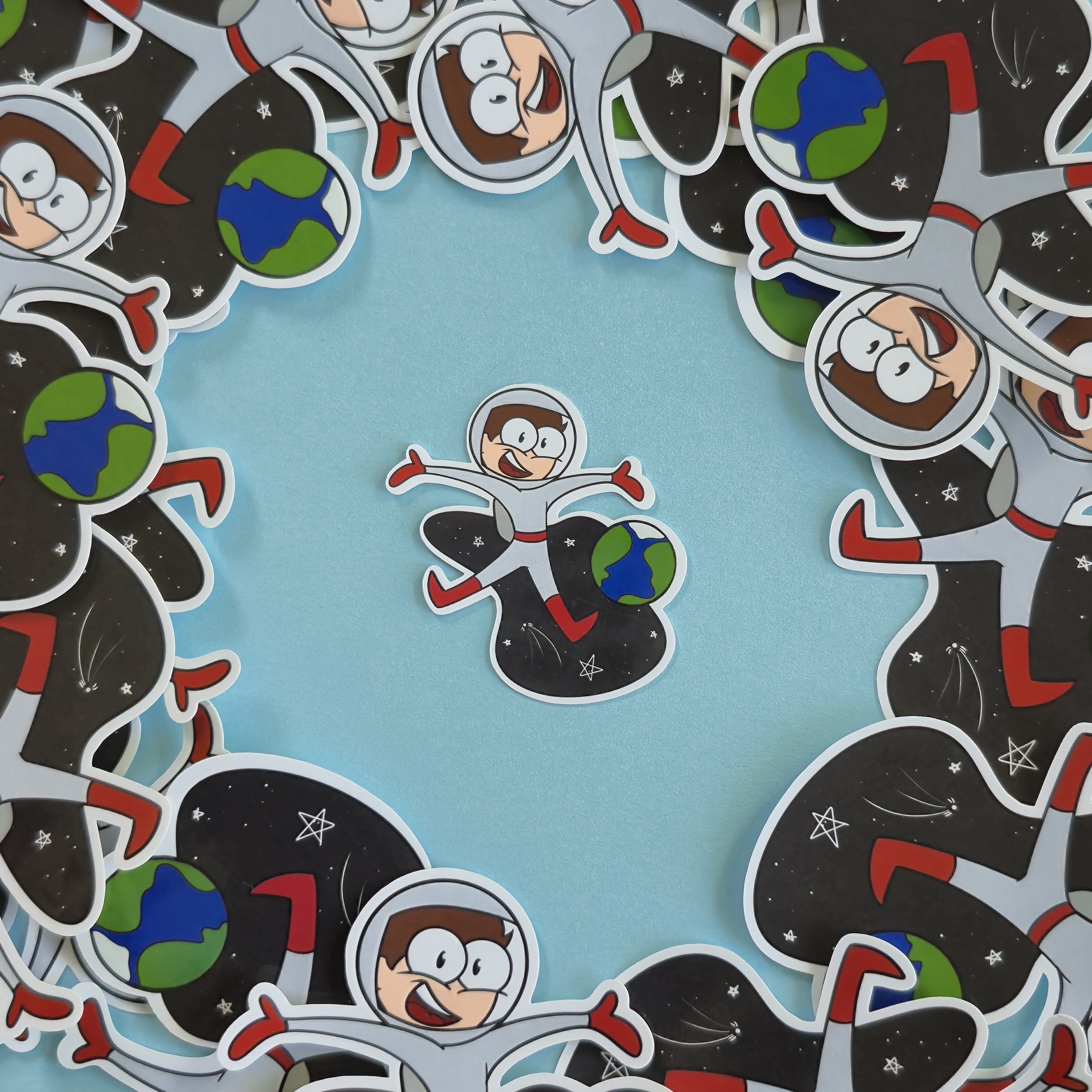 Conner the Red Astronaut Sticker