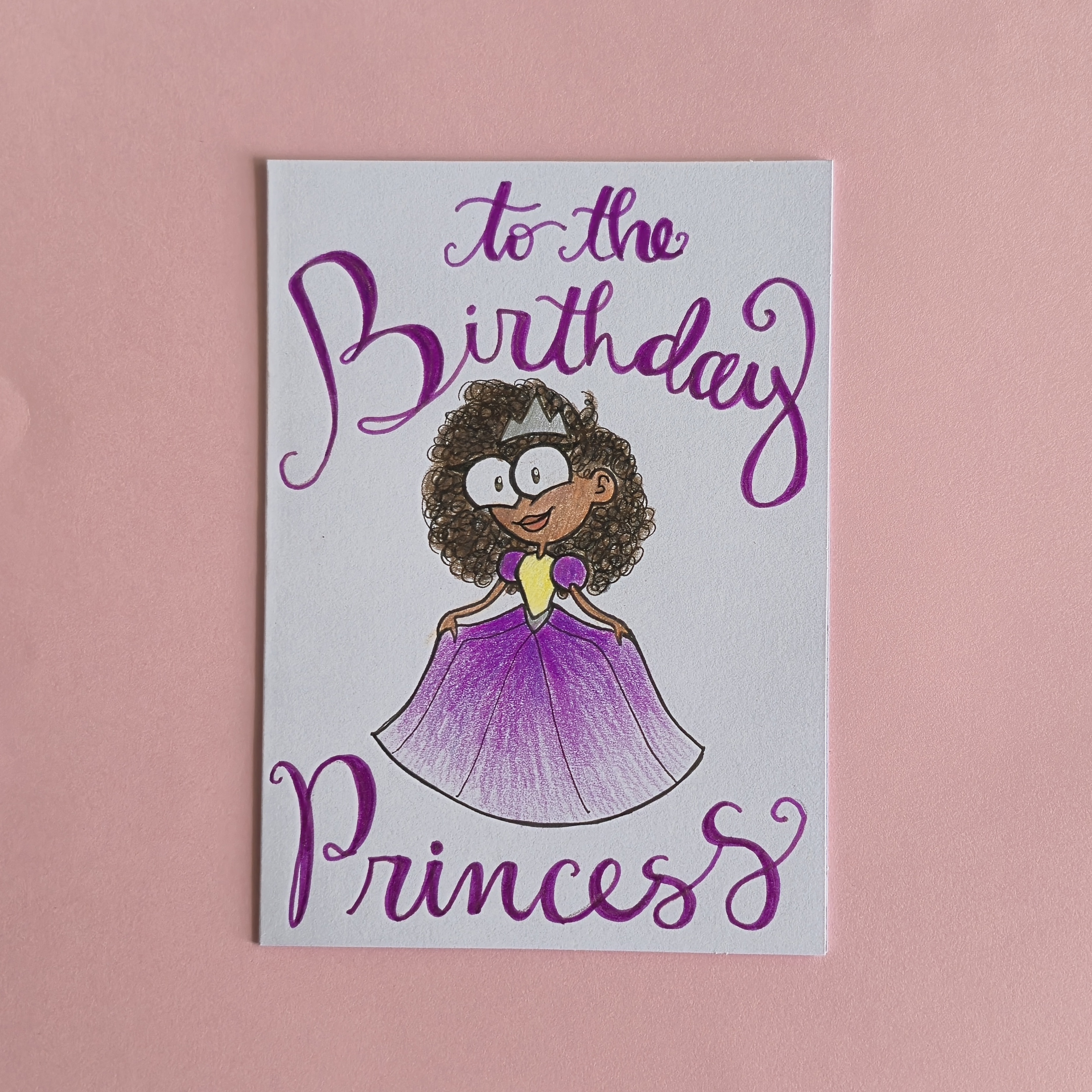 Jasmine the Purple Princess Birthday Card