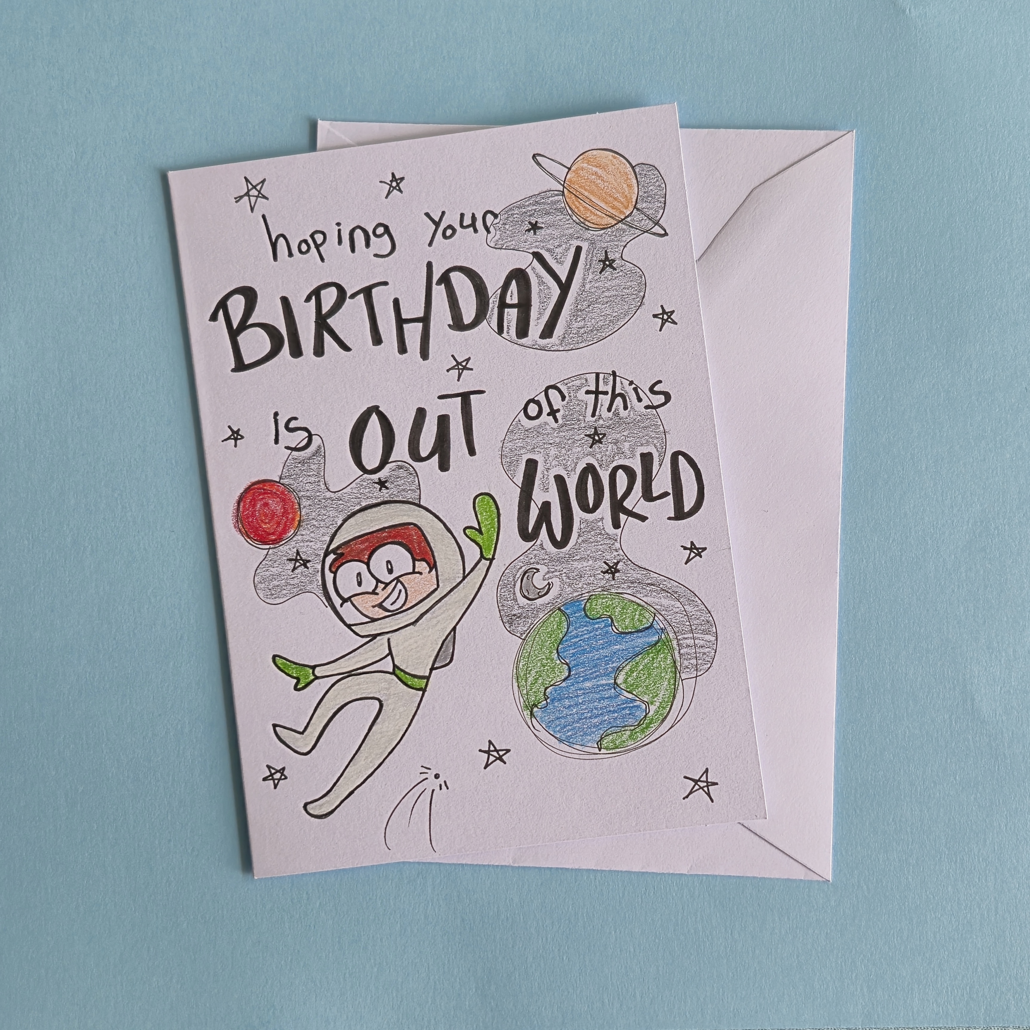 Isaac the Astronaut Birthday Card
