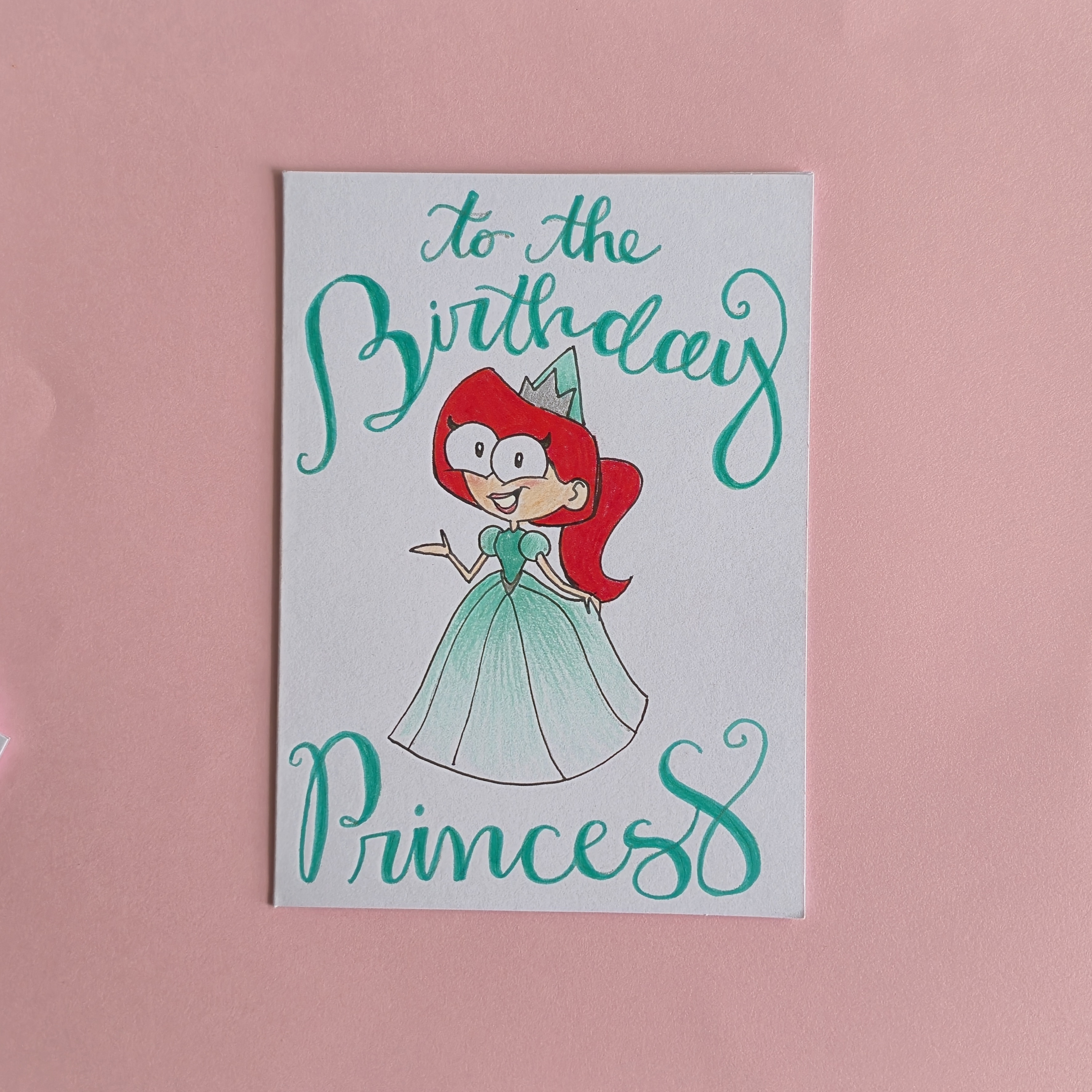 Poppy the Teal Princess Birthday Card