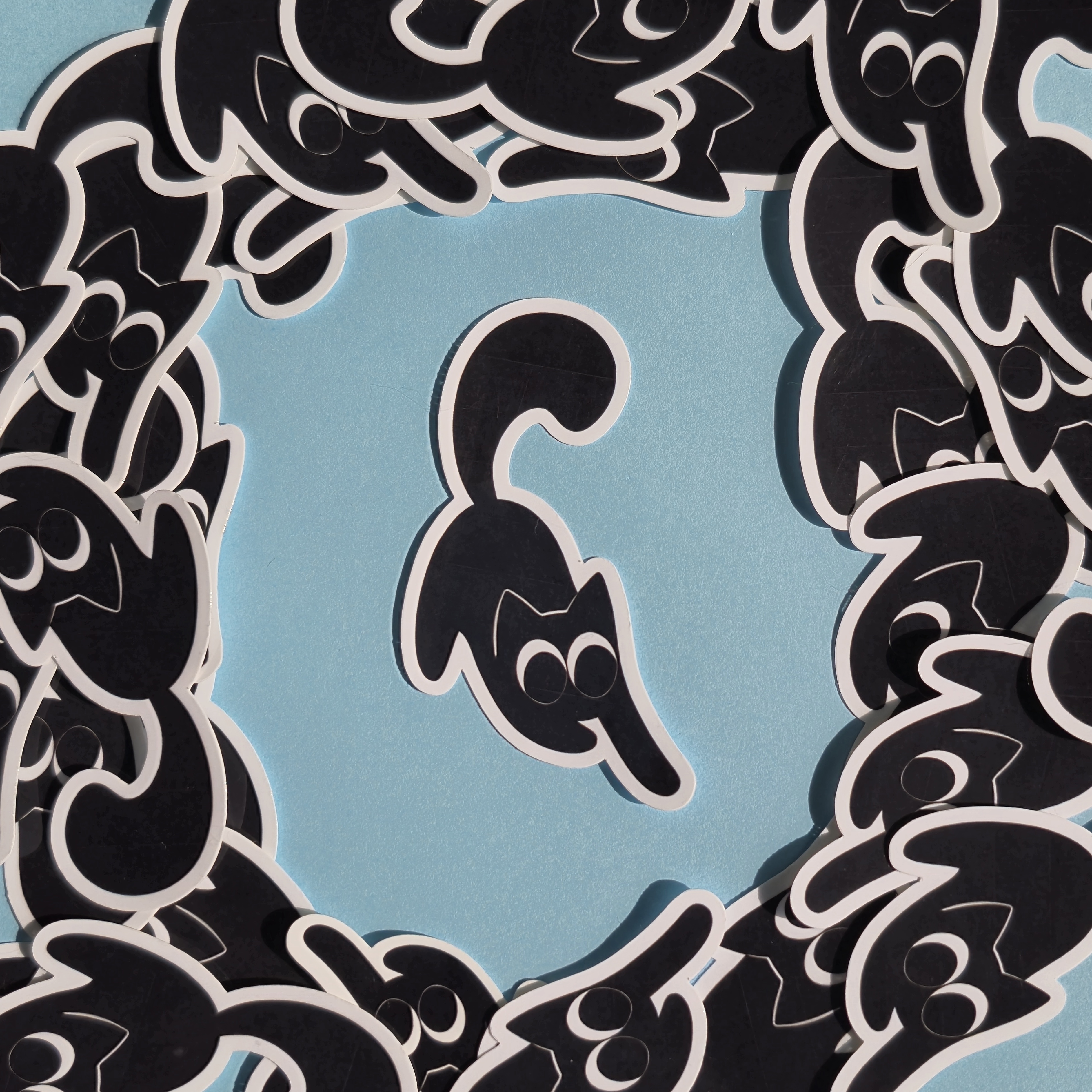 Playful Black Kitty Sticker