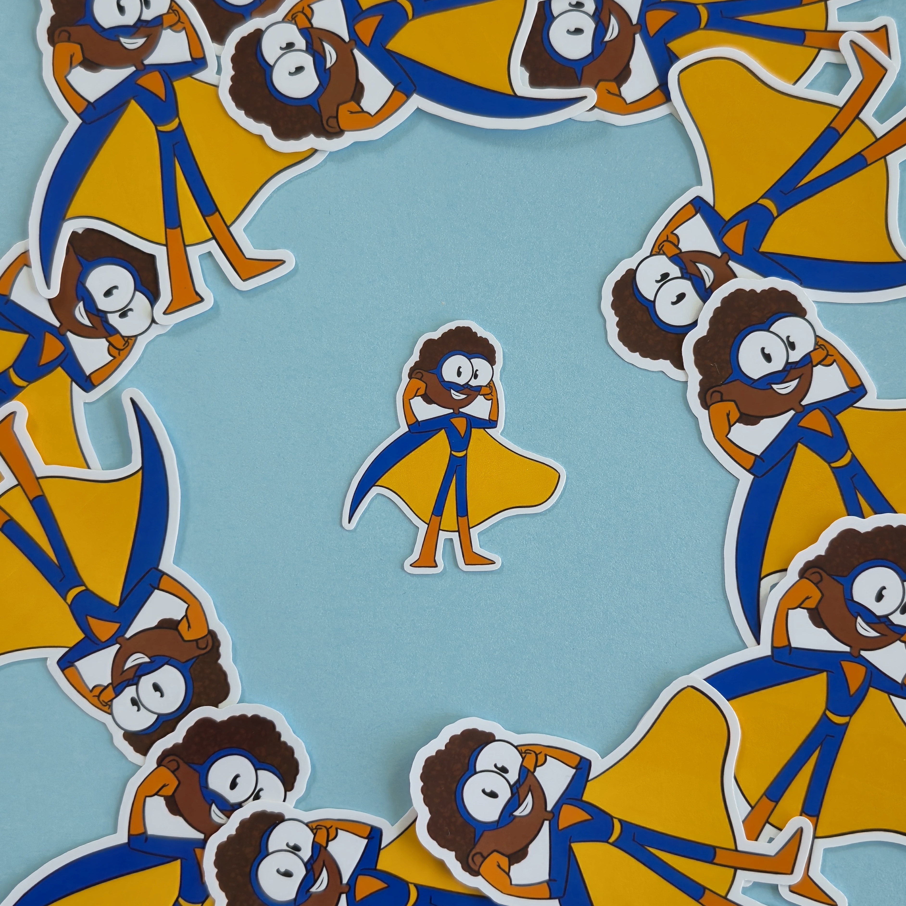 Toby the Blue Superhero Sticker
