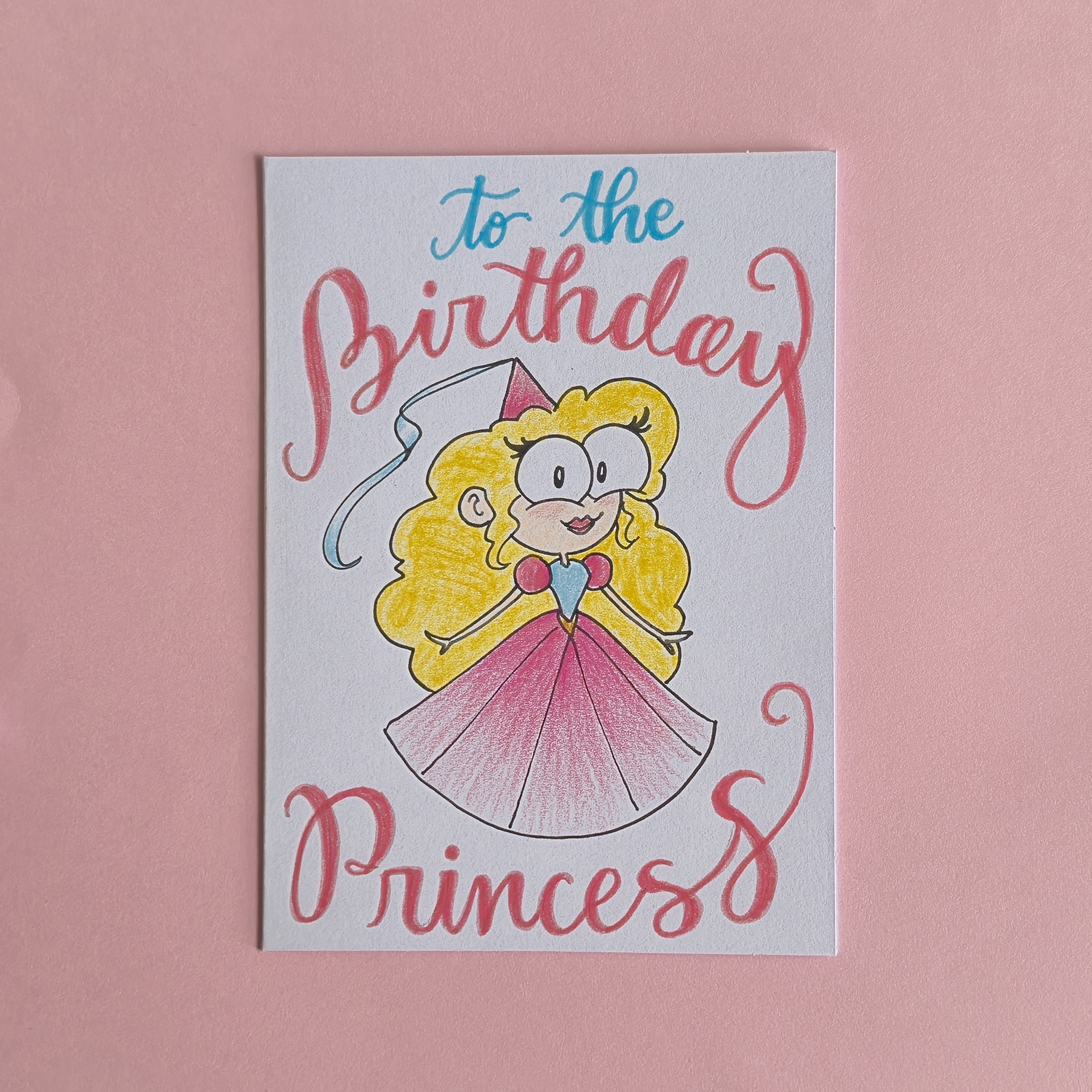 Tina the Pink Princess Birthday Card