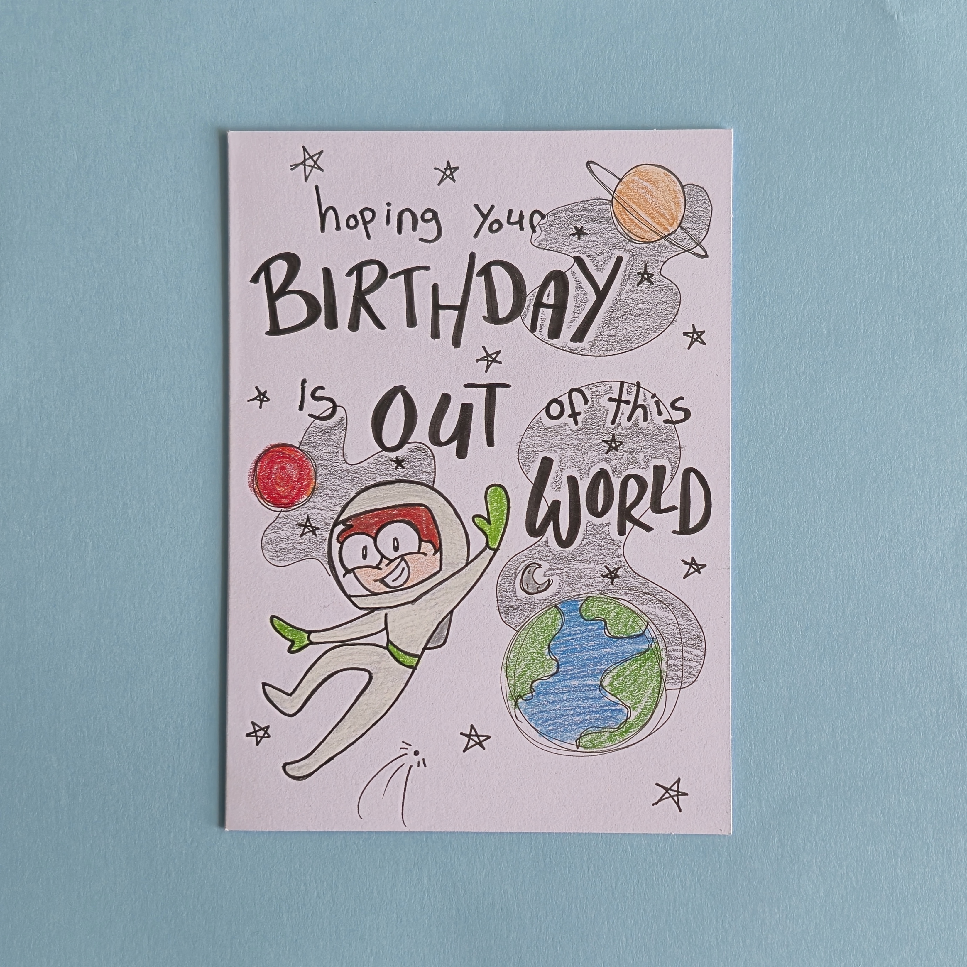 Isaac the Astronaut Birthday Card