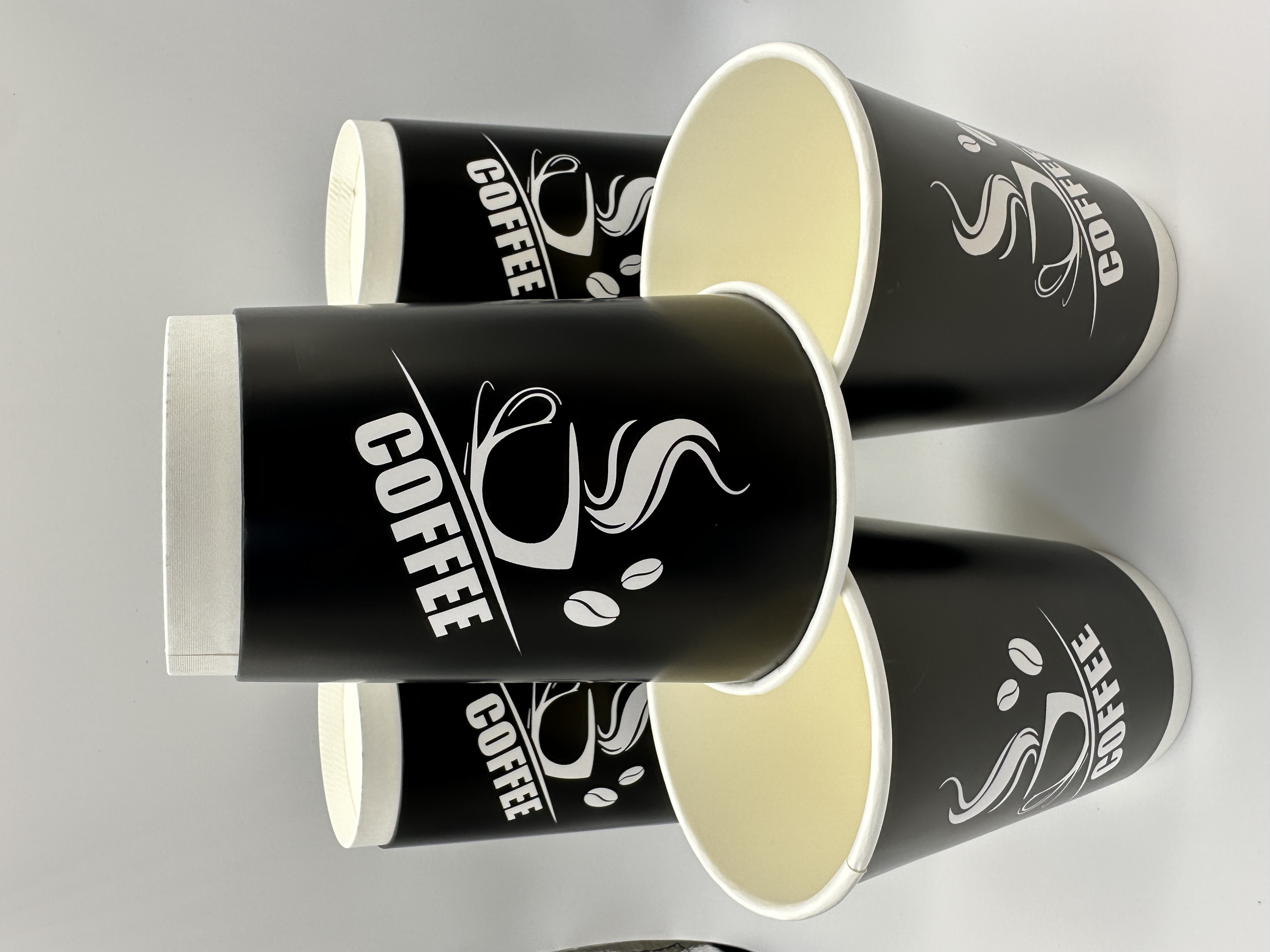 12OZ Double Wall Black Coffee Paper Cups
