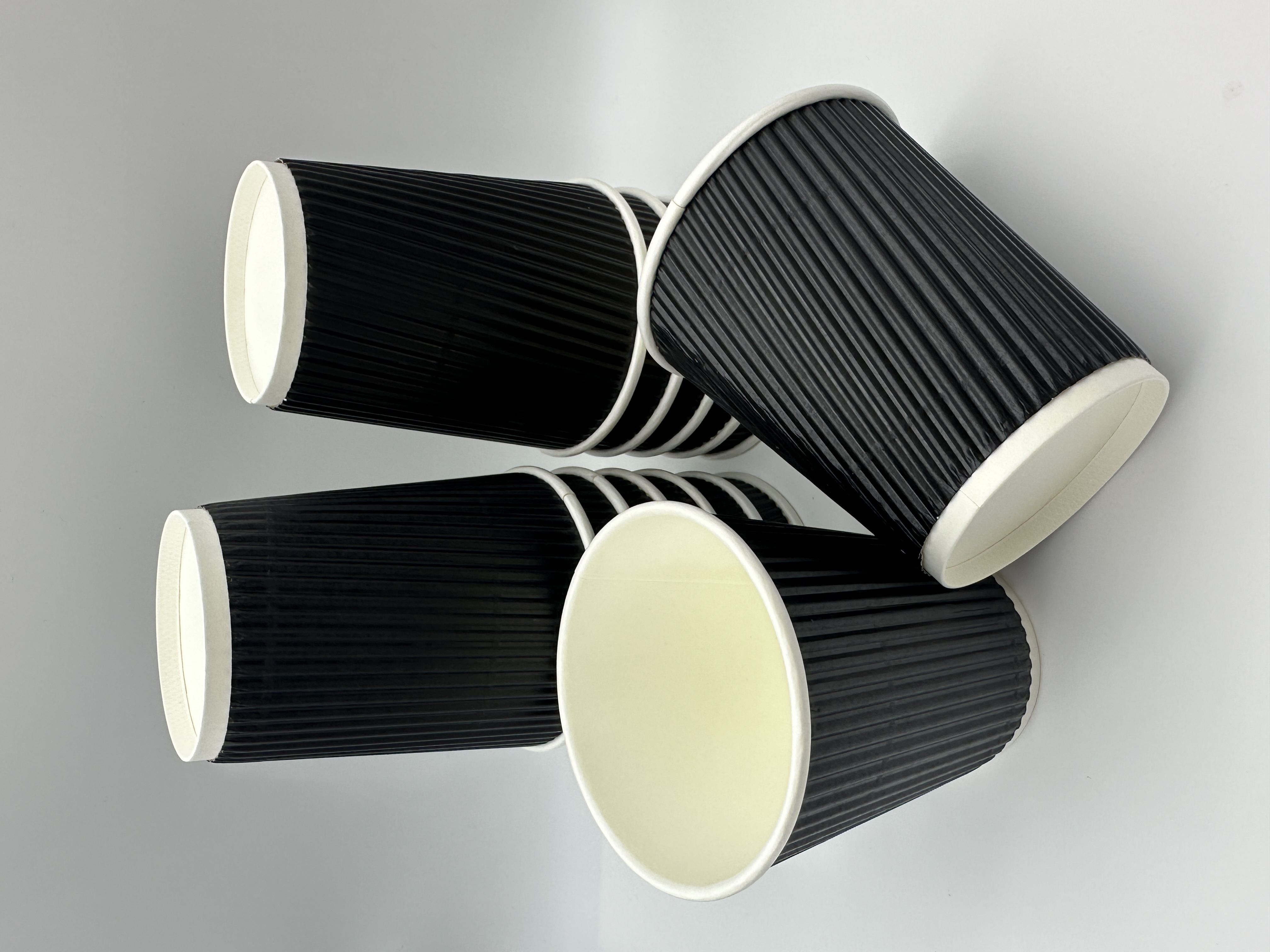 8OZ Black Ripple wall Paper Cups 