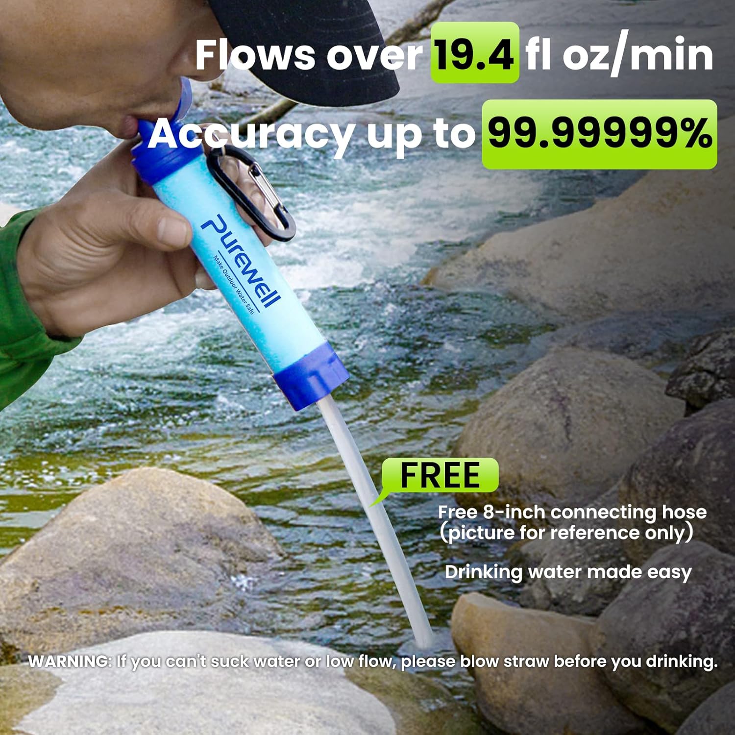 Purewell 5 Stage Water Filter Survival Straw