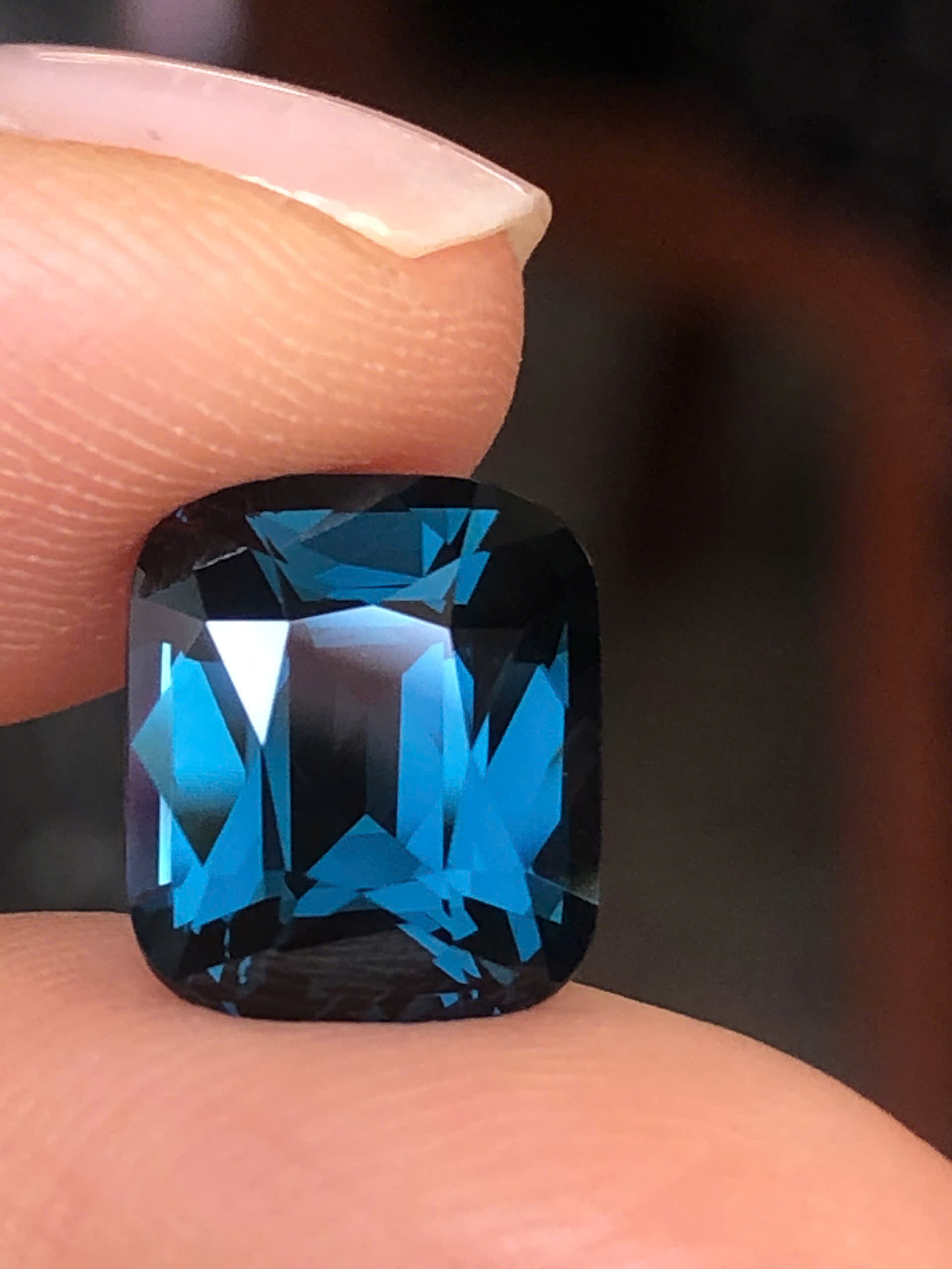Blue Cushion-Cut Gemstone
