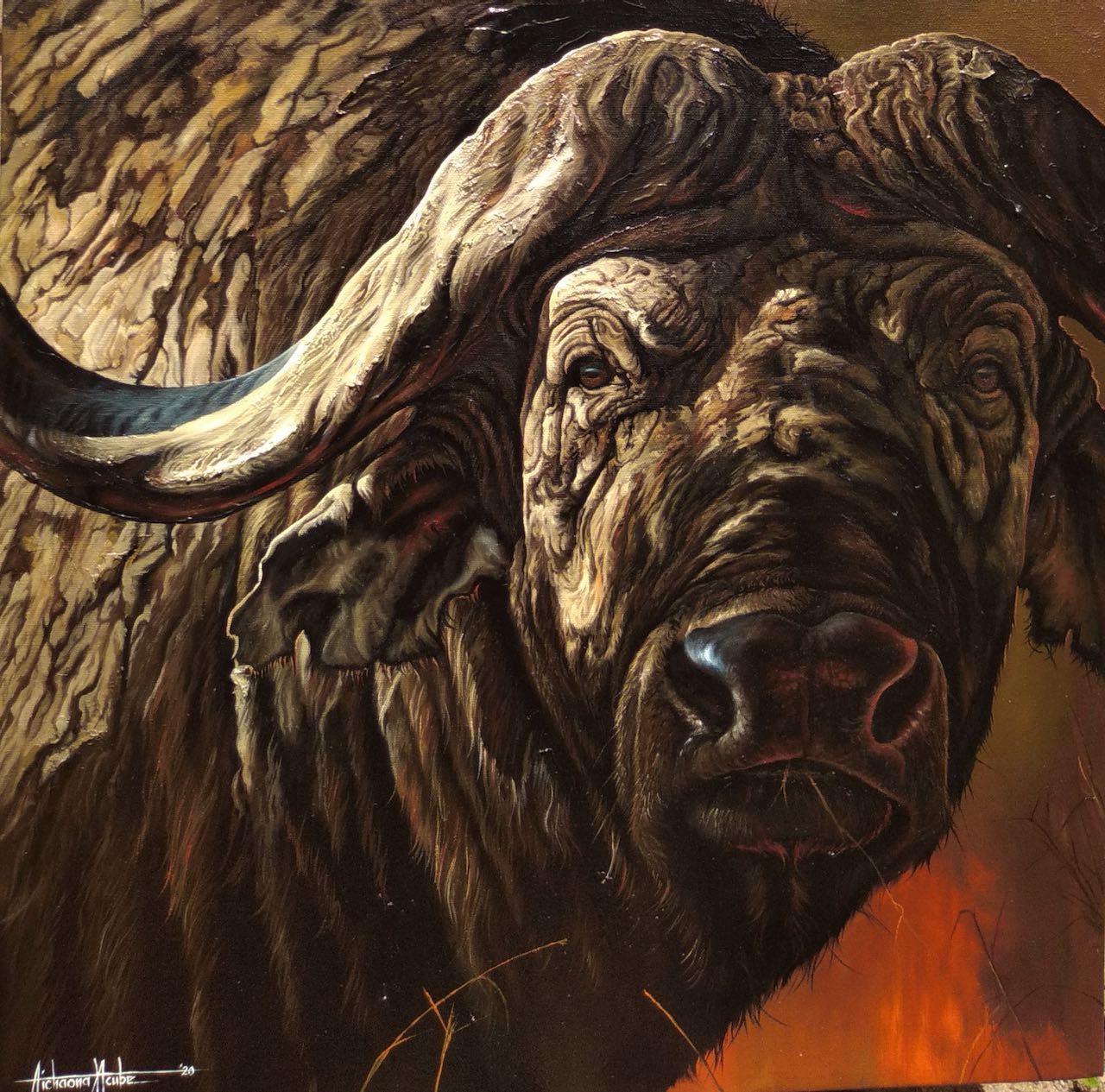 The Guardian Buffalo Painting