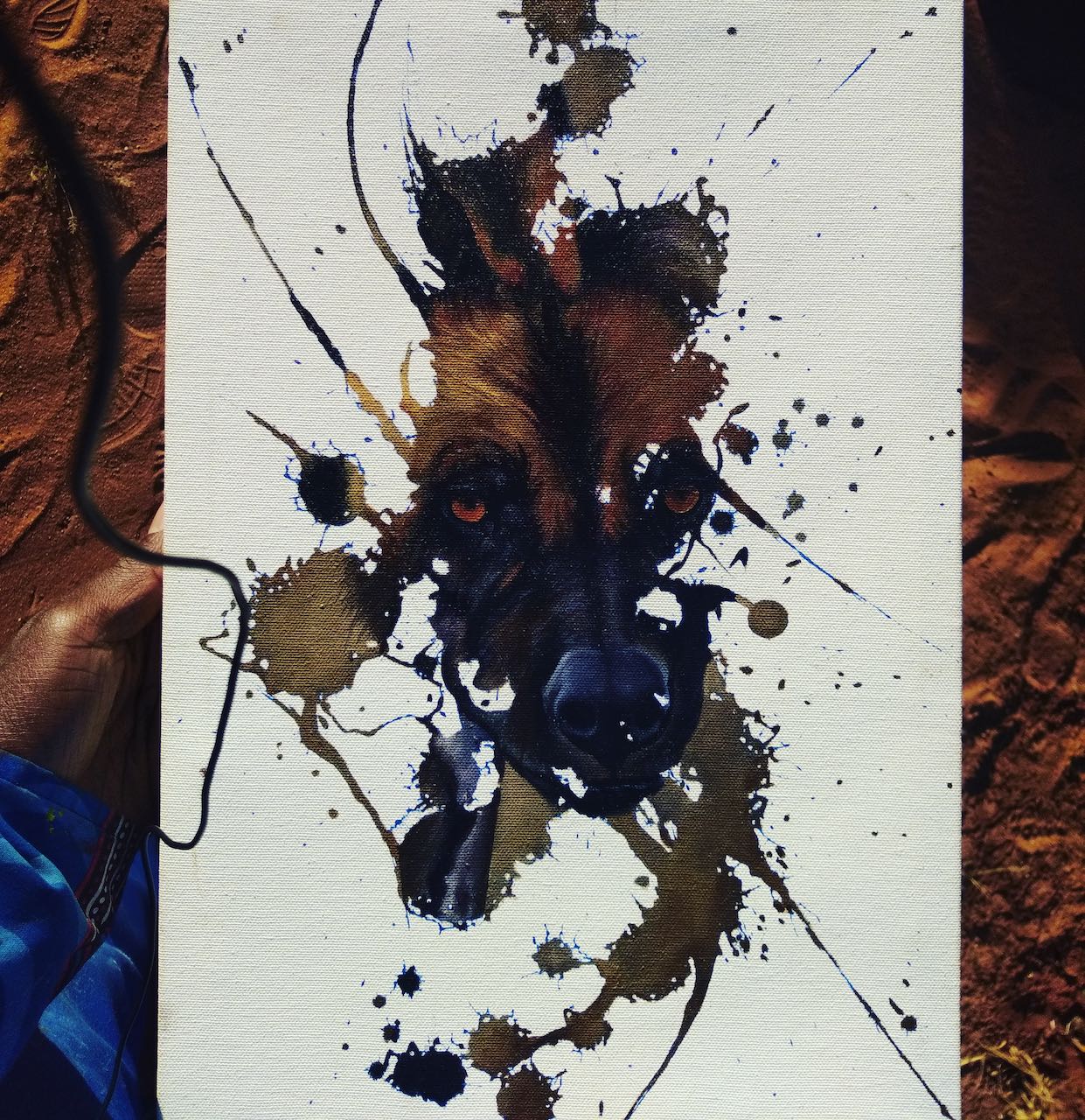 Almost Snuffed Out African Wild Dog Painting