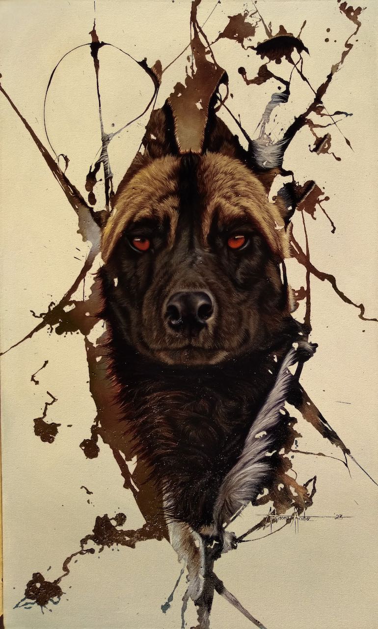 Daring Wild Dog Portrait Art