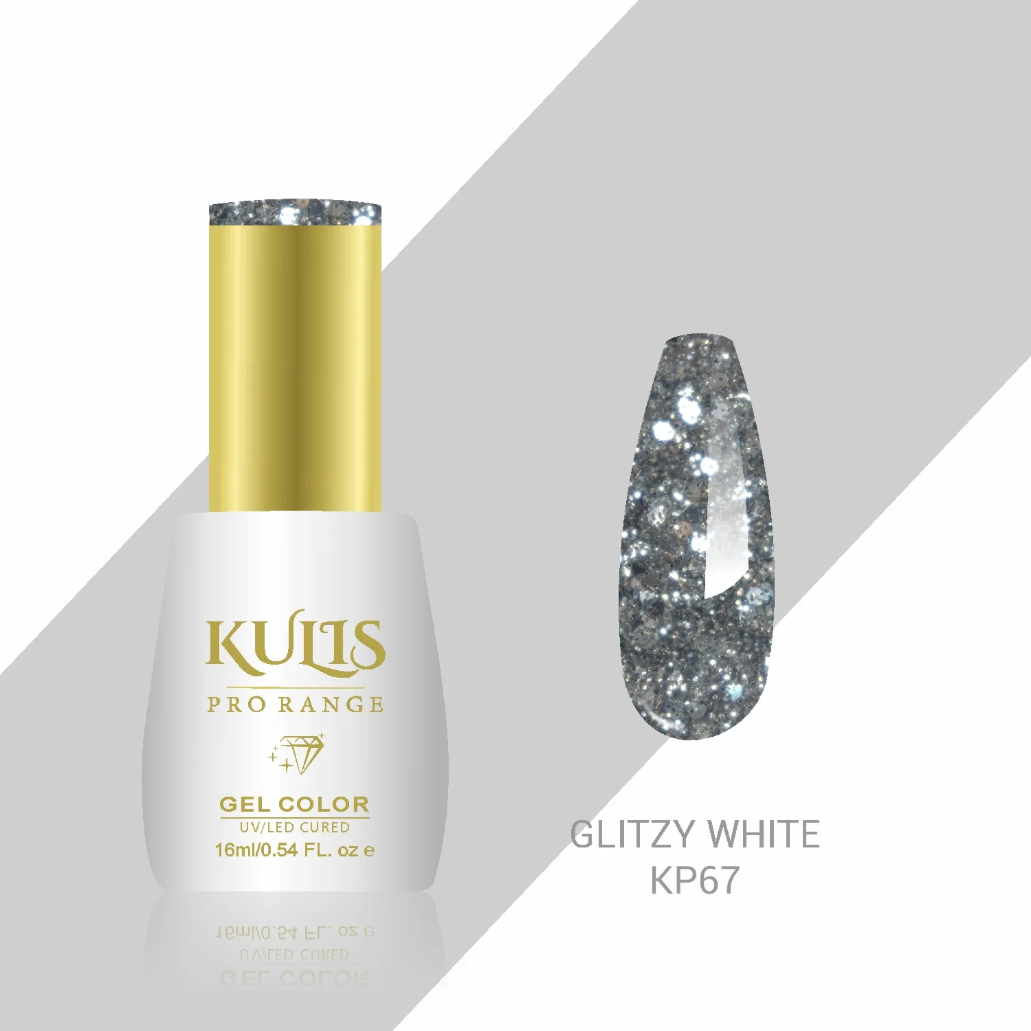 Kulis Pro Range Gel Polish - Glitzy White KP67