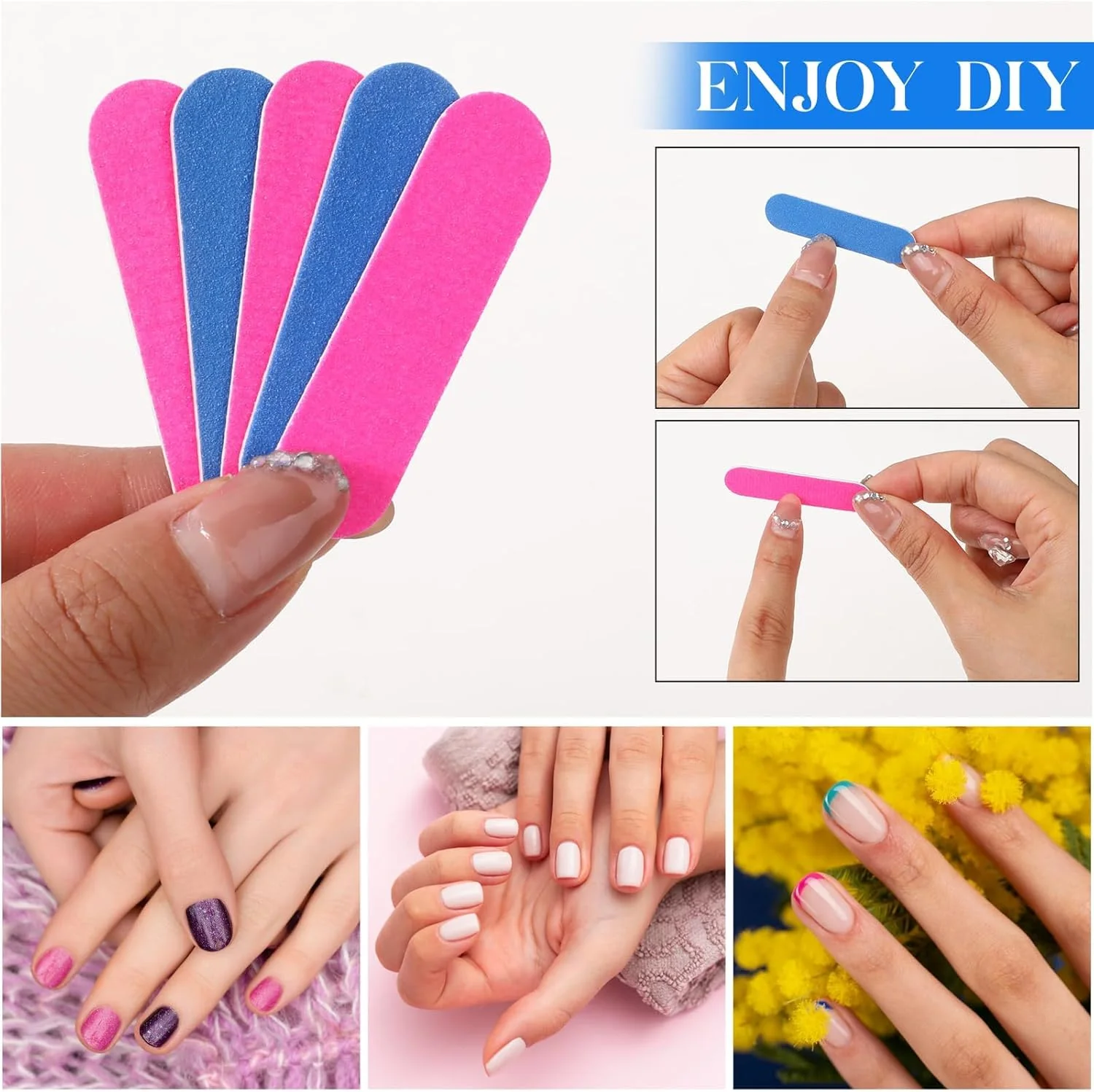 Mini Nail Filer for Press-On Nails – Pack of 100