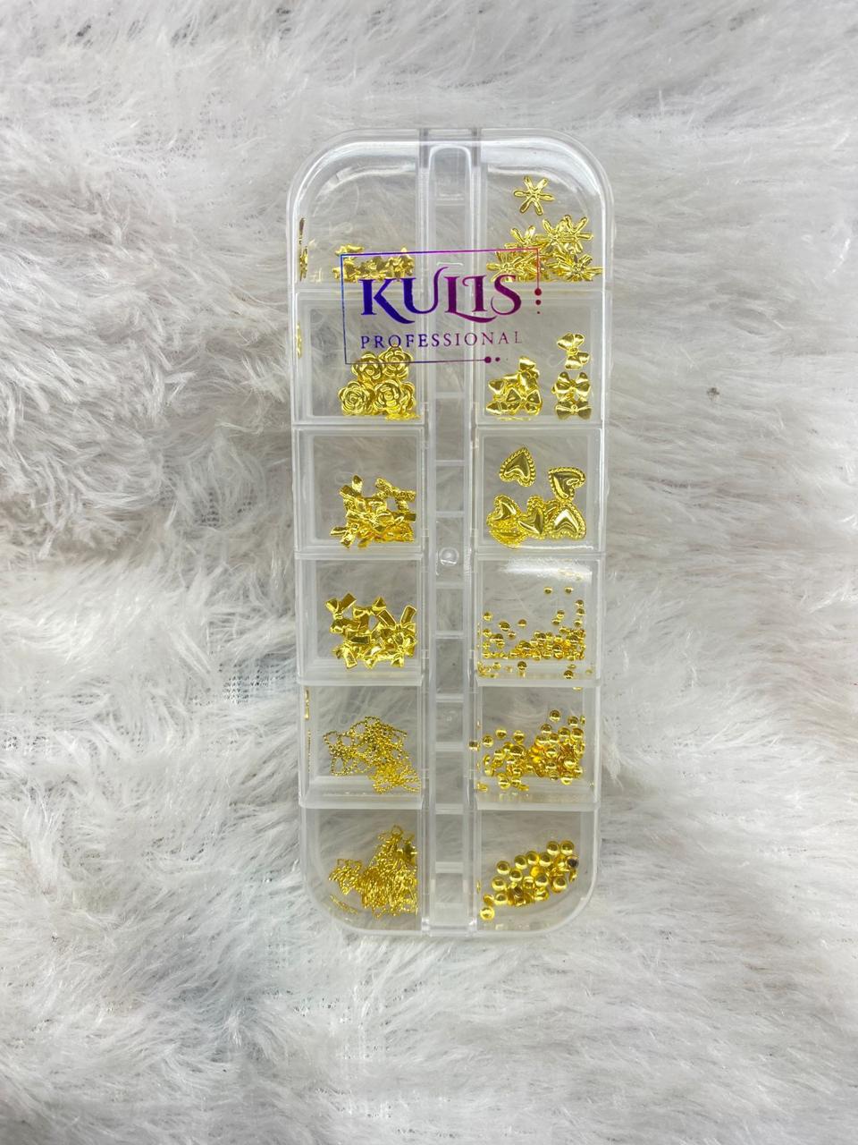 Gold Nail Art Decorations Set