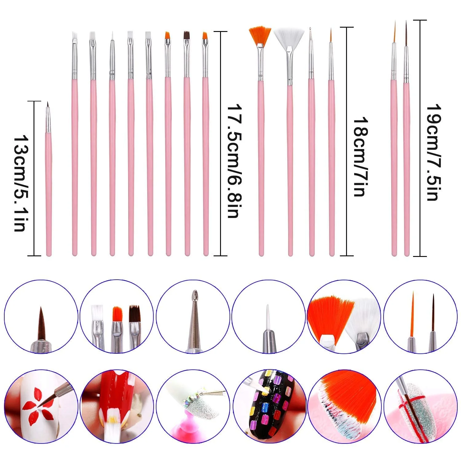 15-Piece Nail Art Brush Set 