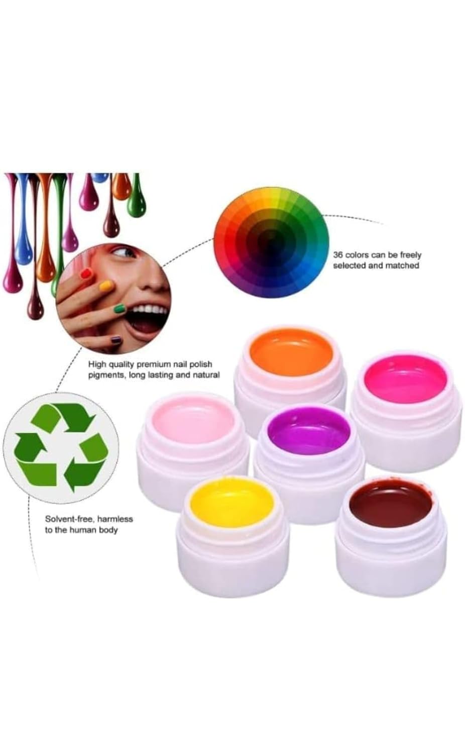 BOLT BEE UV/LED GEL POLISH POT SET OF 36 COLOUR GELPOT