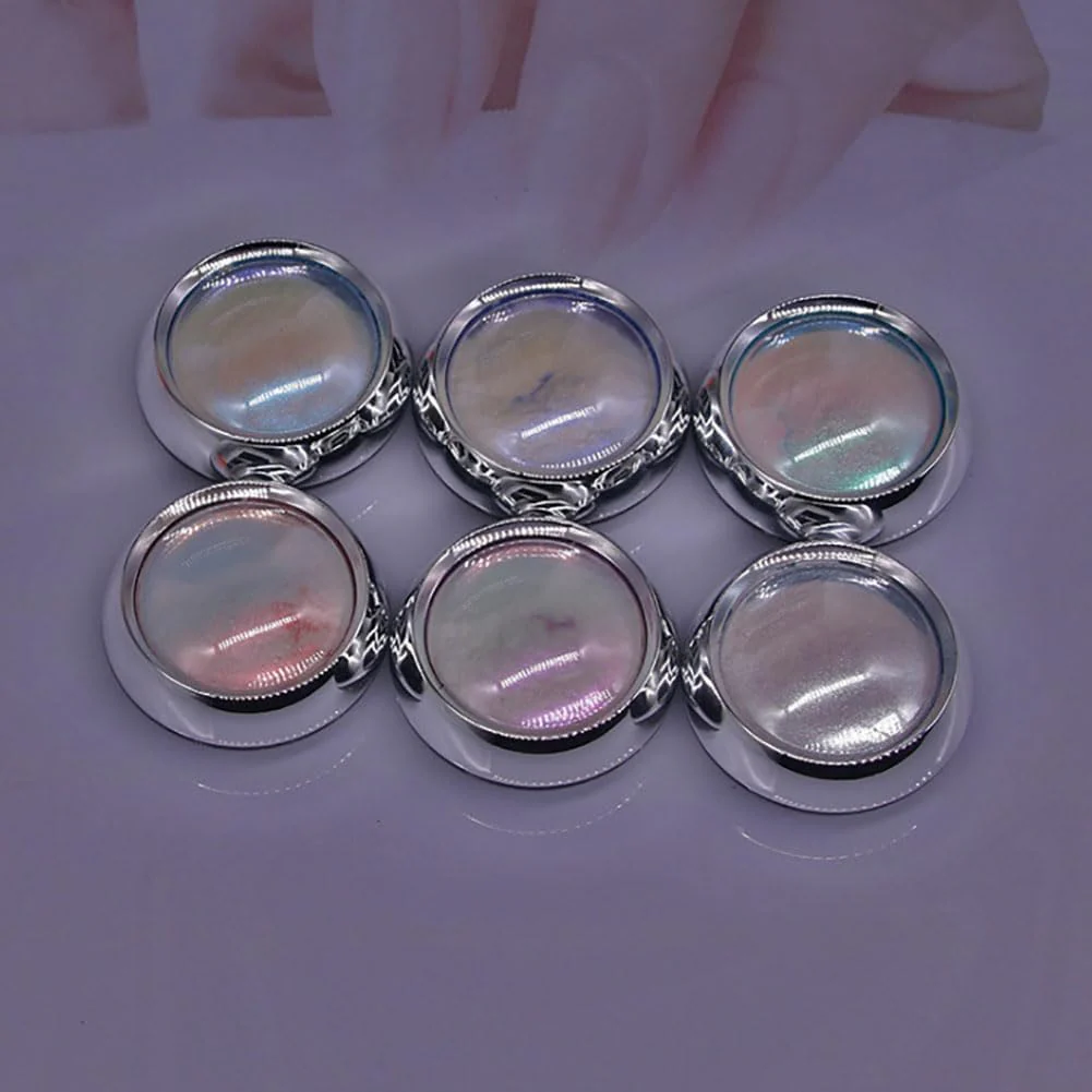 Aurora Chrome Mirror Pearl Powder Set – 6 Colors Iridescent Nail Art Pigment