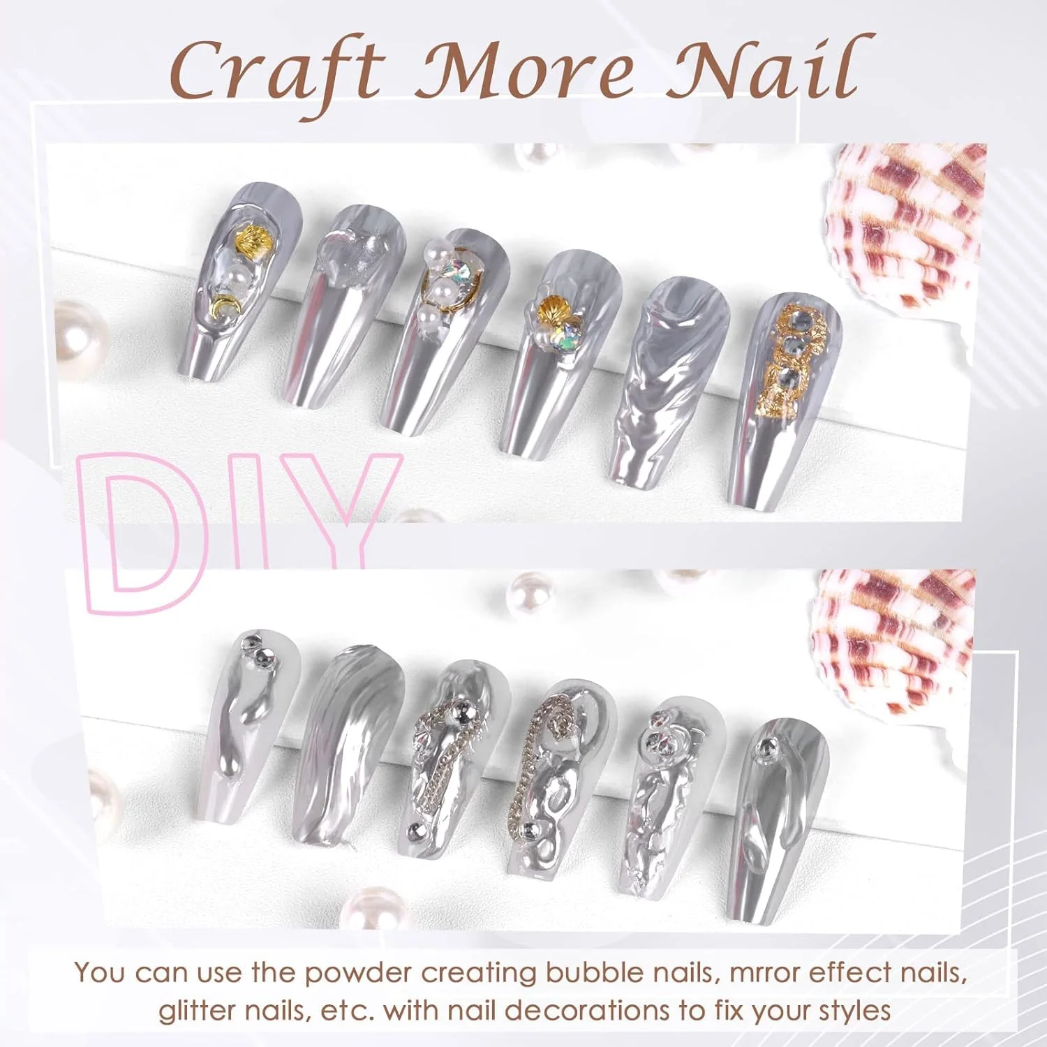 Silver Chrome Nail Powder