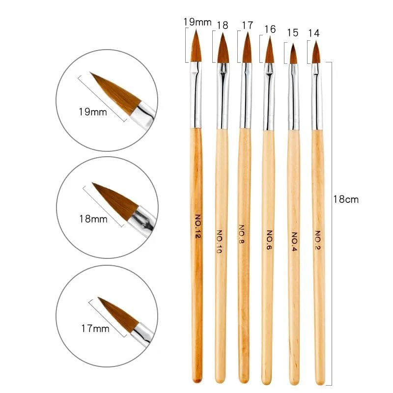 Acrylic Nail Brush Set – 6pcs 