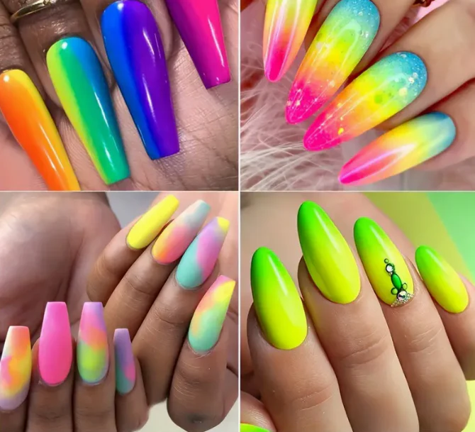 Neon Nail Powder Set