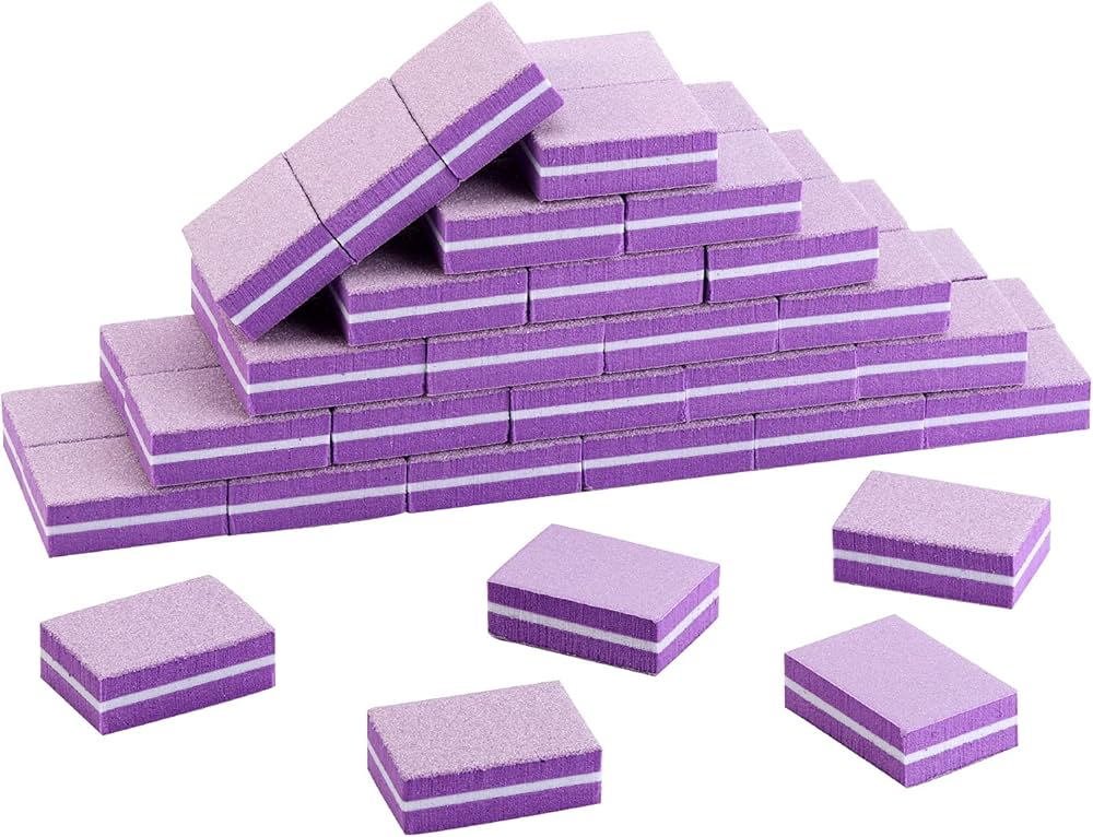 50 Pcs Mini Buffers for Nails 180/100 Grit Buffer 
