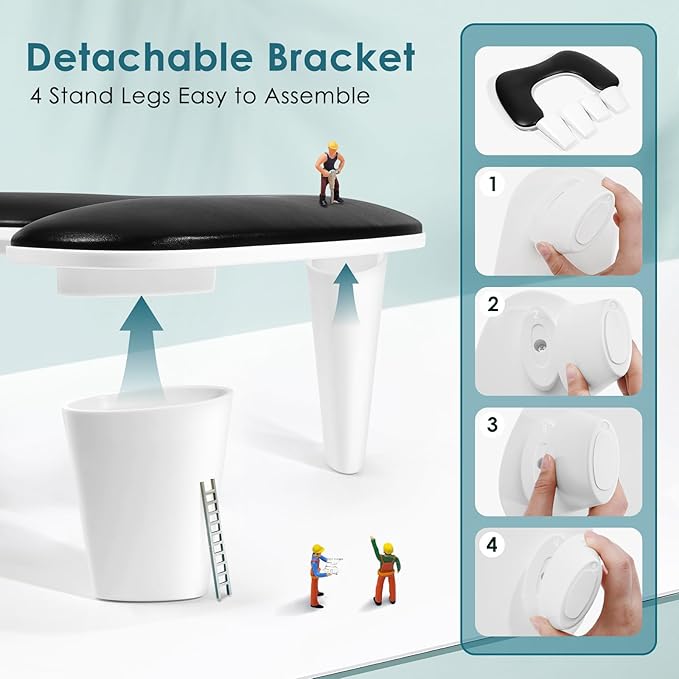 UV LED Nail Dryer with ArmrestU-Shaped Manicure Nail Arm Rest Stand Black Big Armrest Microfiber PU Leather Hand Rest Pillow for Acrylic Nail Cushion