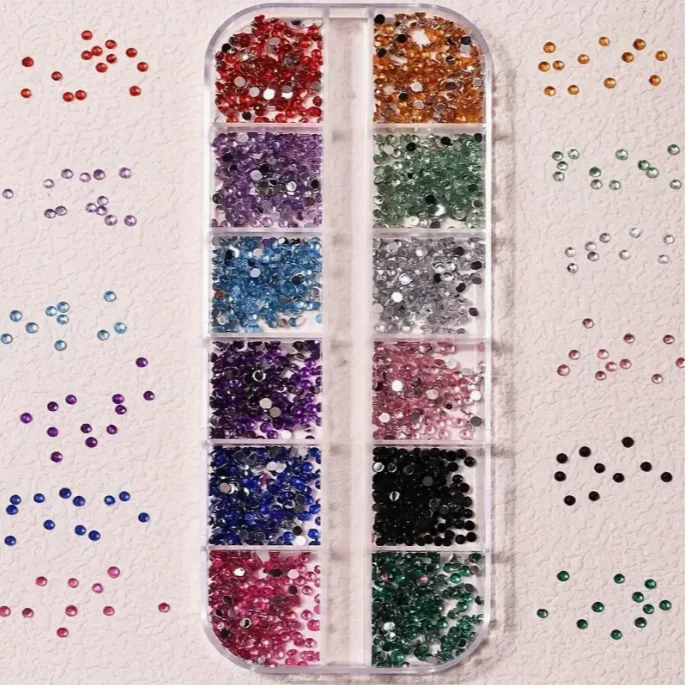 Multicolor Nail Art Rhinestones Set