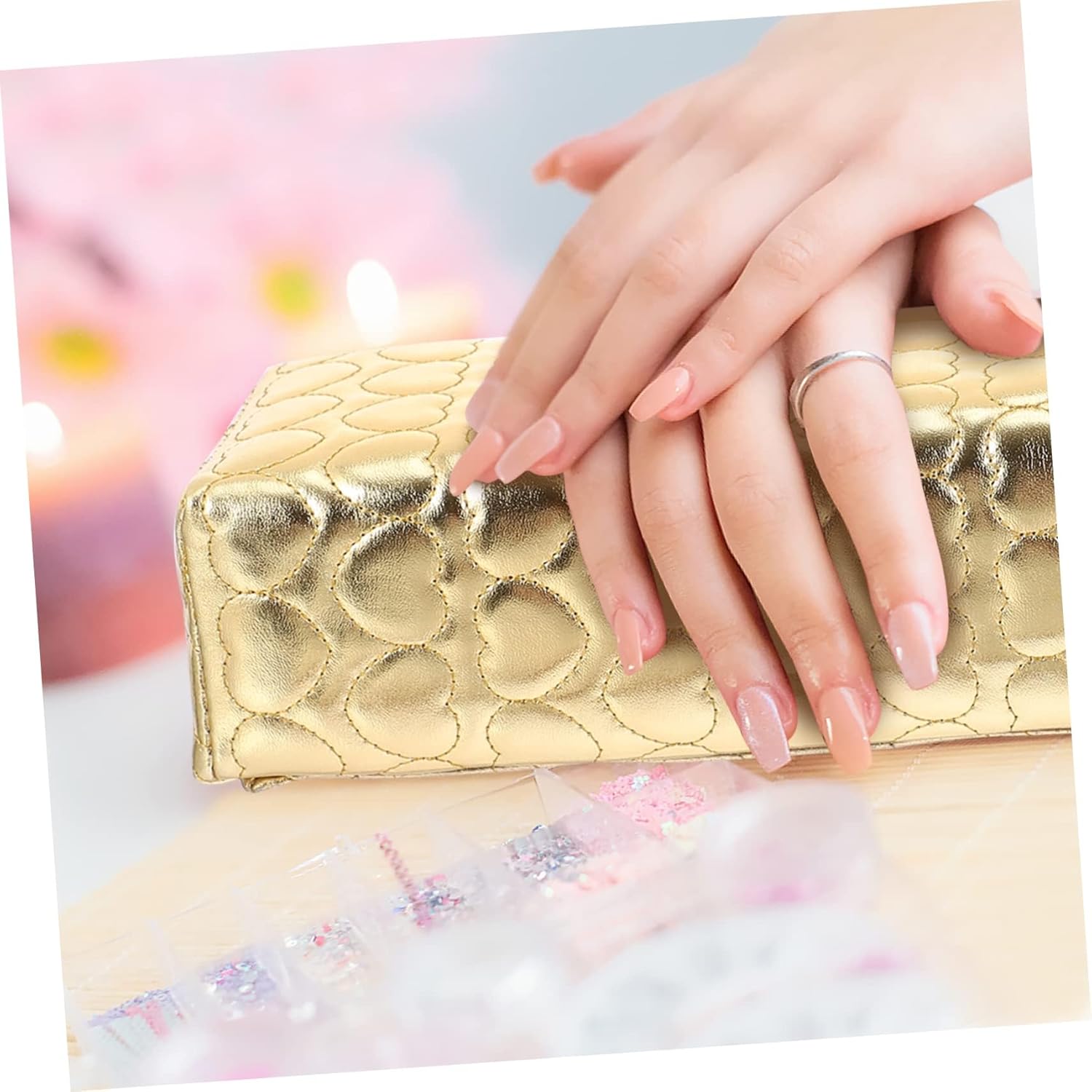 Gold Quilted Arm Rest Cushion