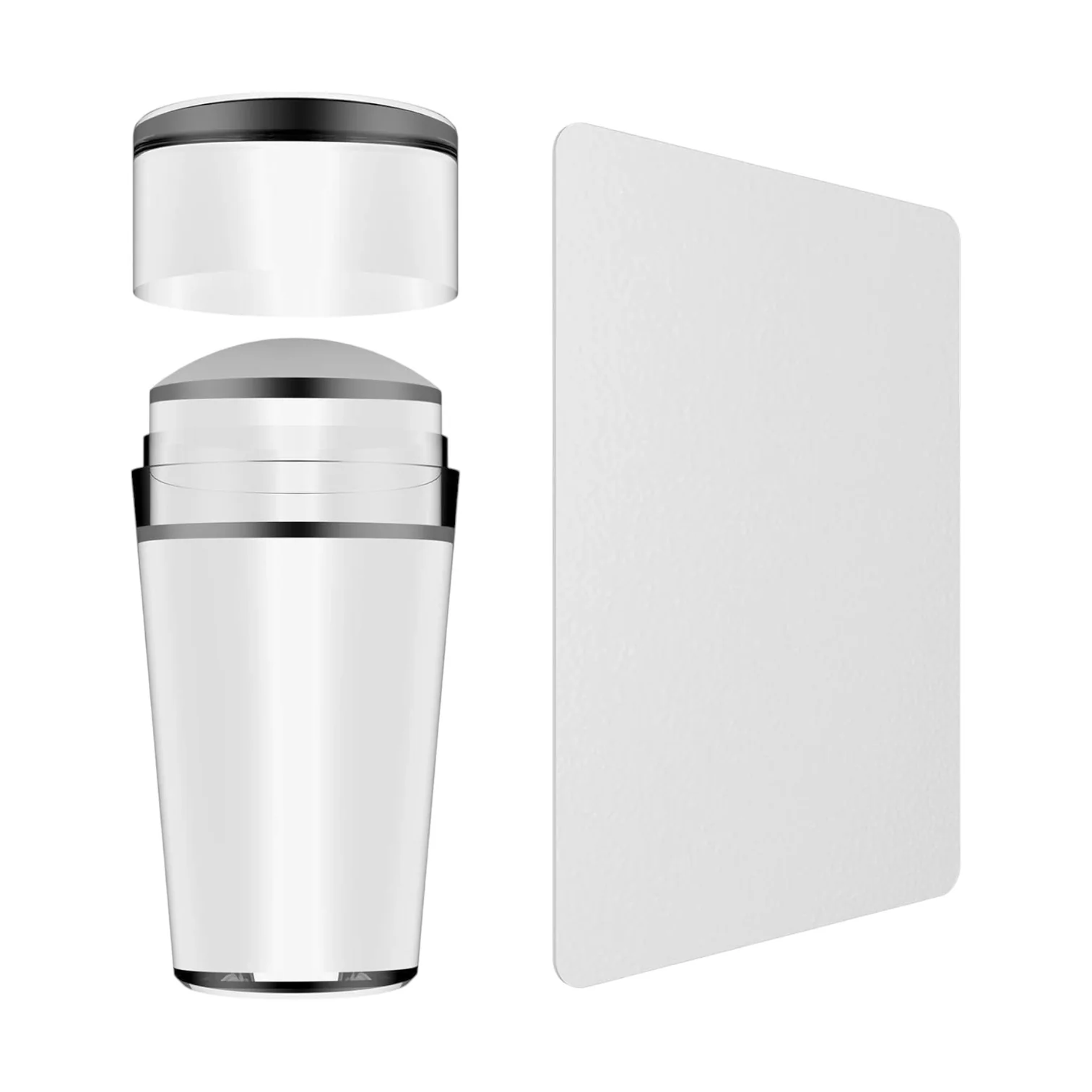 Nail Art Stamper Kit Clear Silicone Nail Stamper with Scraper for Easy French Tips, DIY Nail Design & Stamping