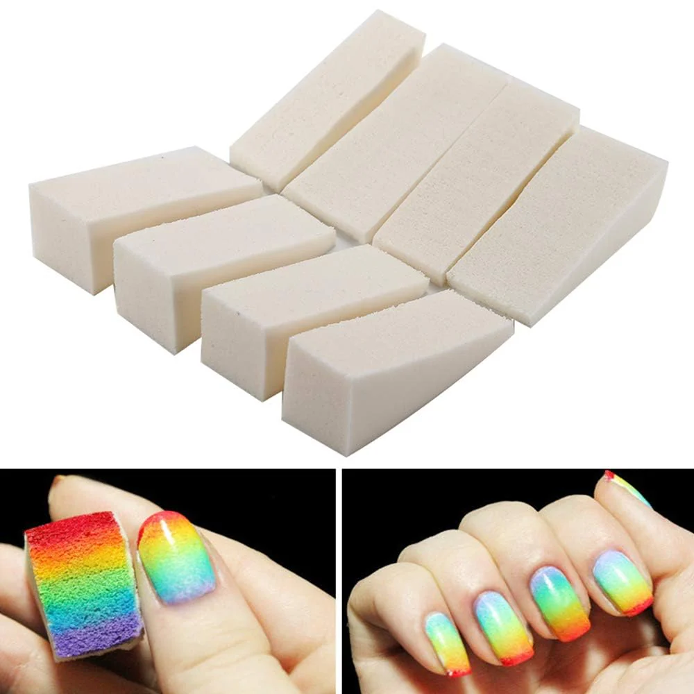 Nail Art Sponges Gradient Ombre Sponge Set for Nail Polish, Gel & Acrylic Nail Design (Pack of 10)