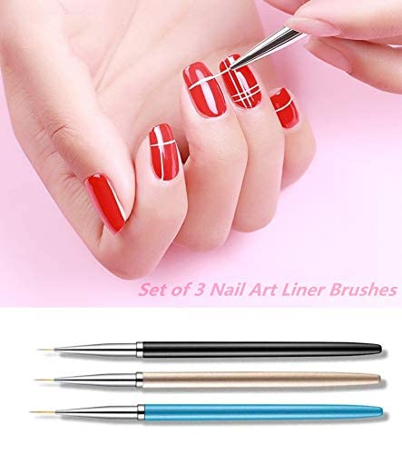 3pcs Nail Art Brush For Perfect Line & Professional Nail Design
