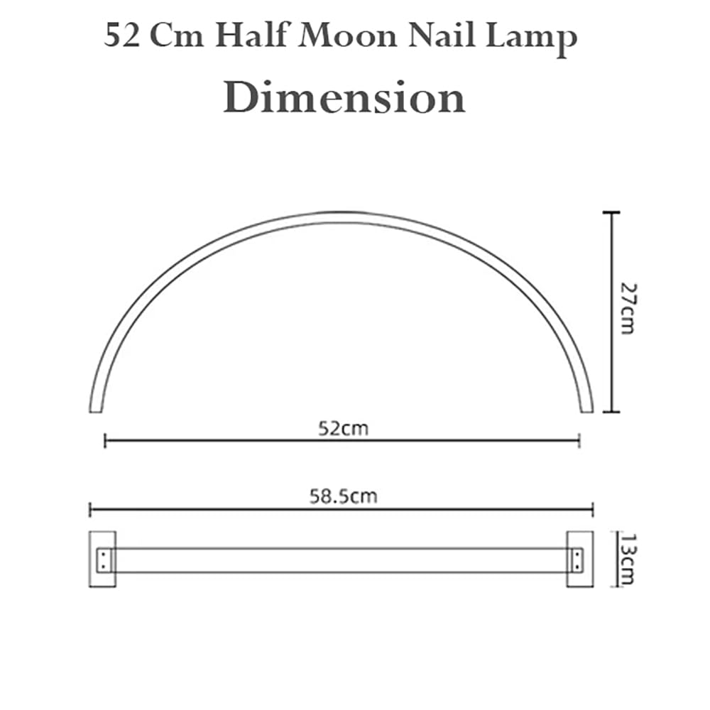Half Moon Light For Nail Desk, Lash Led Tech Lamp Table Desk Eyelash Extension Tattoo Eyebrowsï¼ÂˆBlack