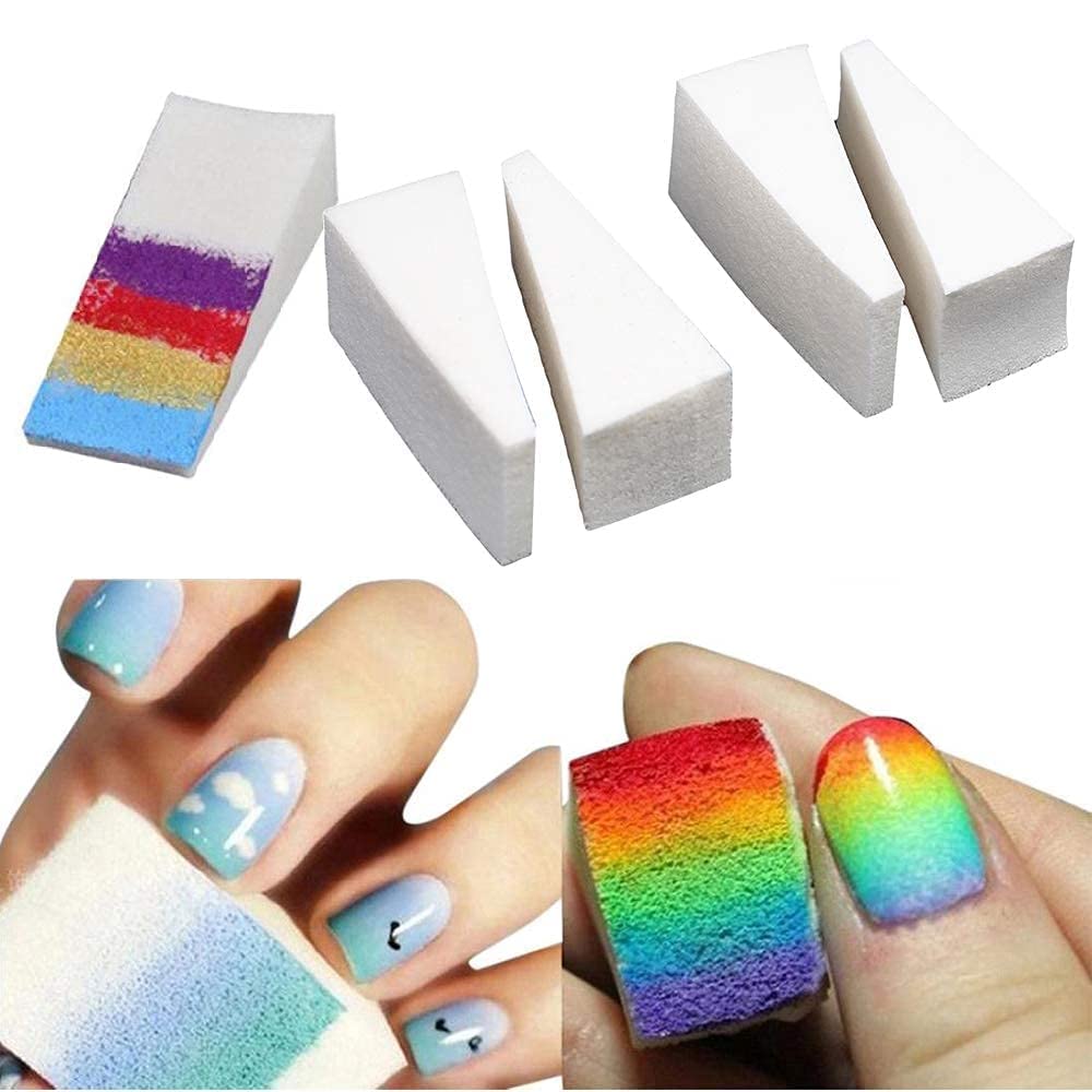 Nail Art Sponges Gradient Ombre Sponge Set for Nail Polish, Gel & Acrylic Nail Design (Pack of 10)