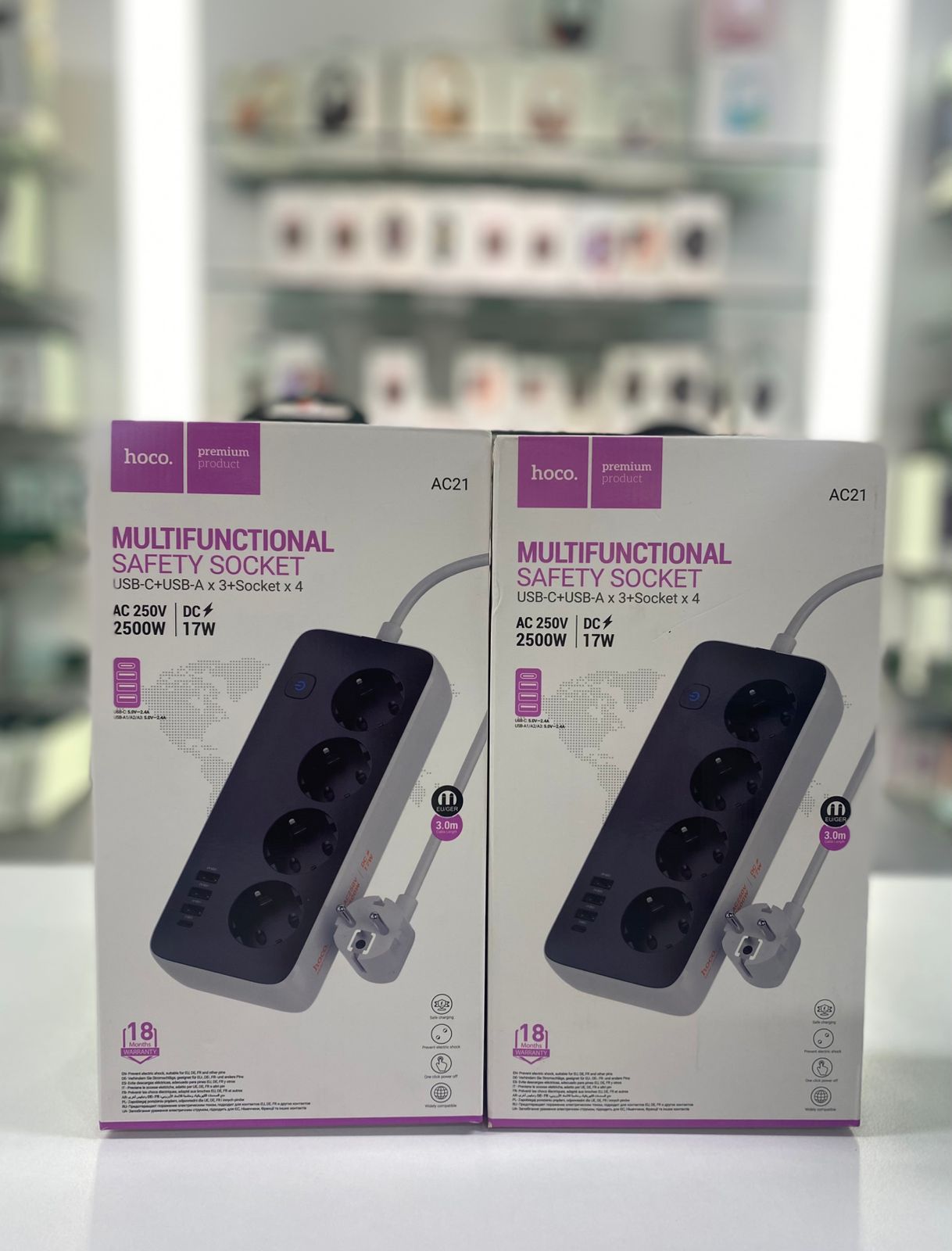 Hoco Multifuntional Safety Socket AC21