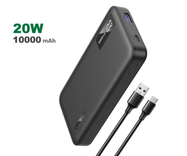 UGREEN Power Bank 20W PD, 3 Ports 10000 mAh, Smart & Fast Charging for Phones, Tablets, Ipads