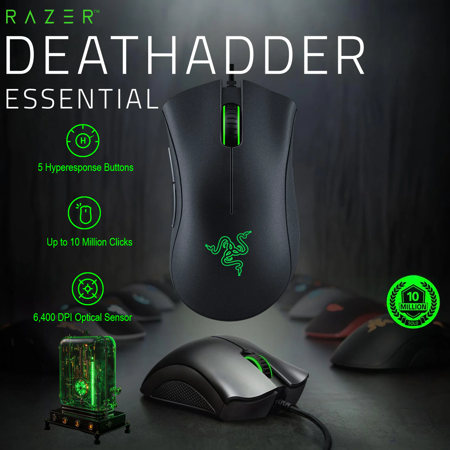 RAZER DEATHADDER ESSENTIAL BLACK WIRED MOUSE