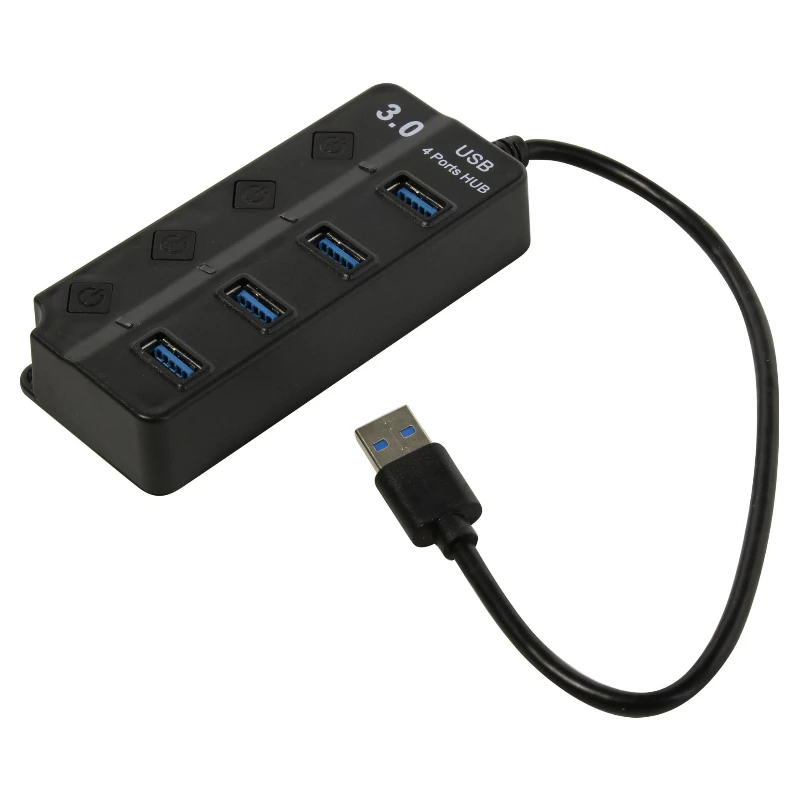 3.0 USB HUB 4 ports Cable 30CM With Buttons